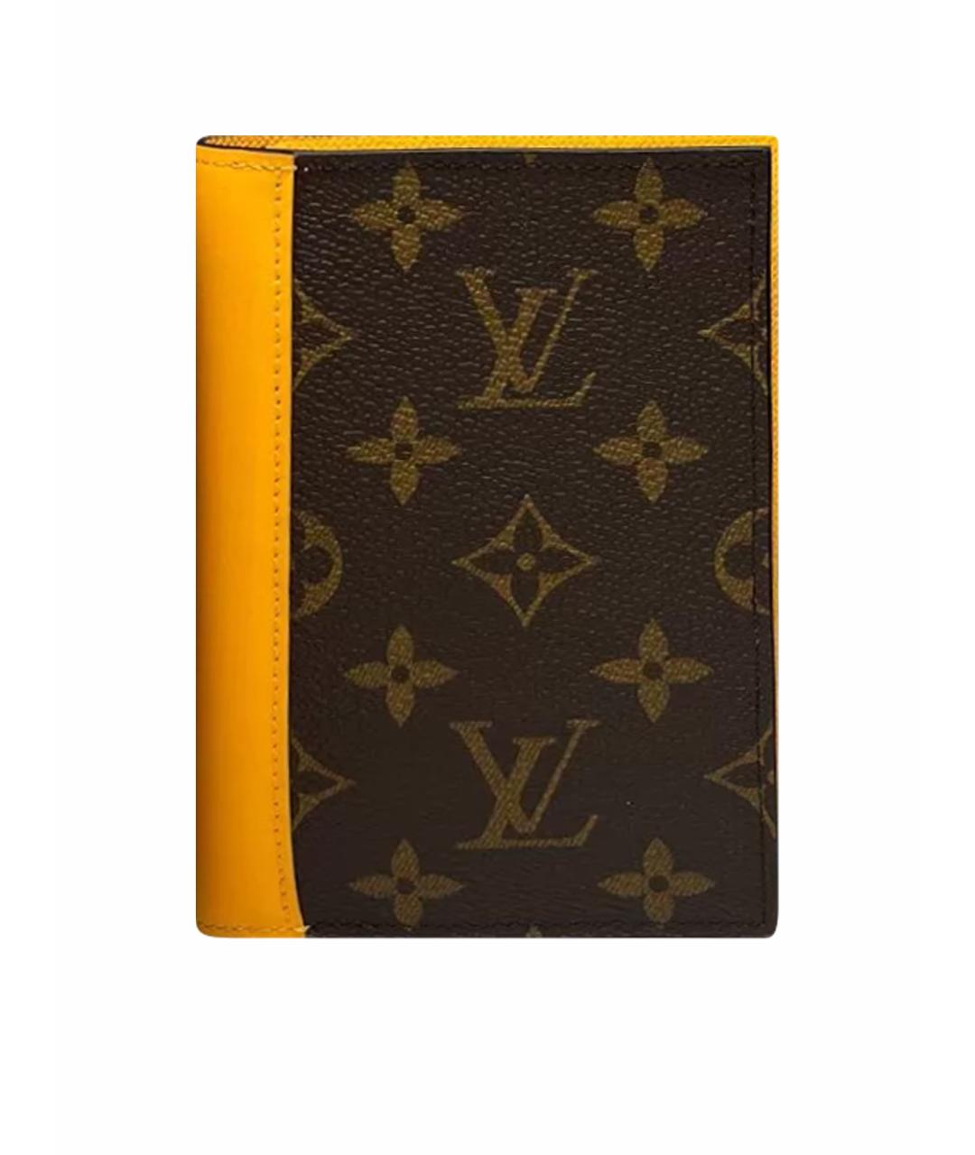 LOUIS VUITTON Коричневый кожаный кардхолдер, фото 1