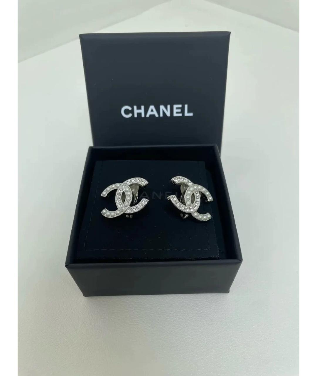 CHANEL Серебряные металлические серьги, фото 6