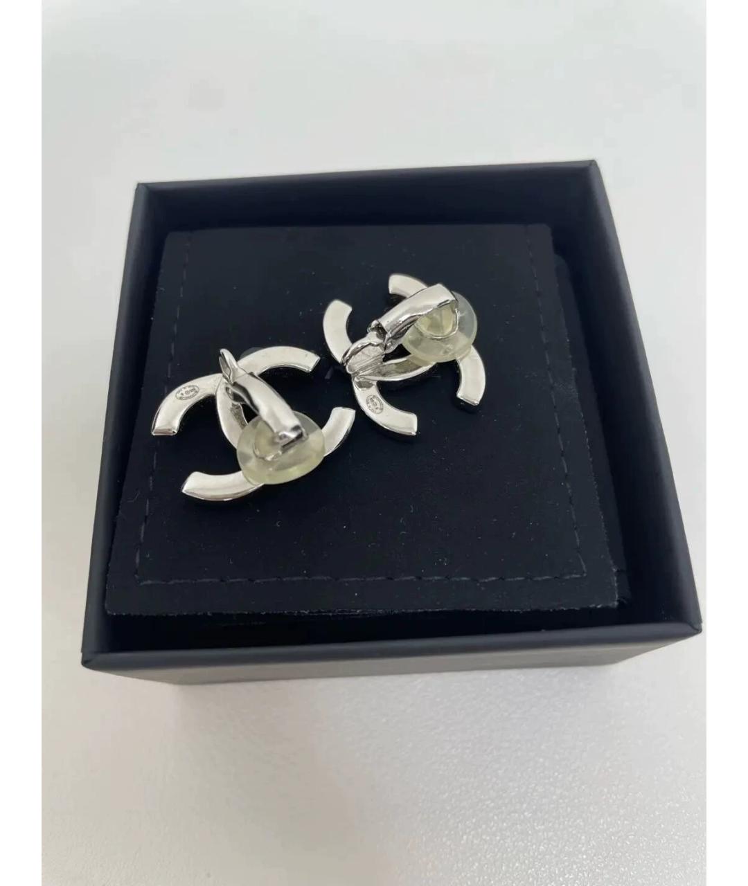 CHANEL Серебряные металлические серьги, фото 3