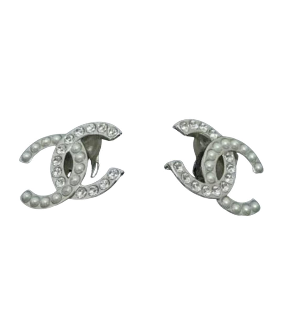 CHANEL Серебряные металлические серьги, фото 1