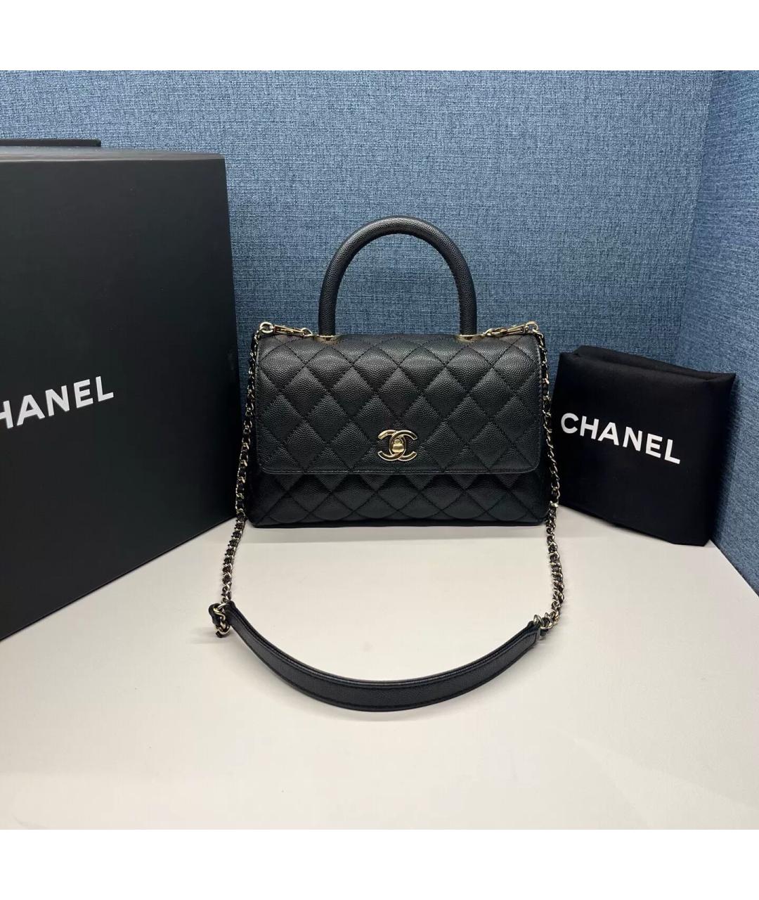 CHANEL Черная кожаная сумка через плечо, фото 8