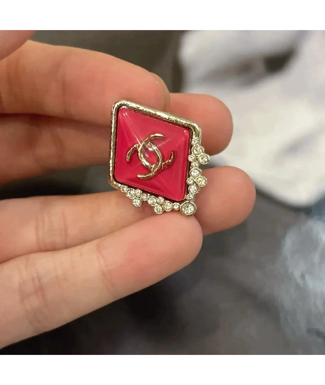 CHANEL Розовые металлические серьги, фото 5