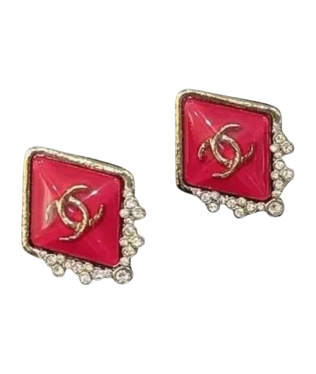 CHANEL Розовые металлические серьги, фото 1