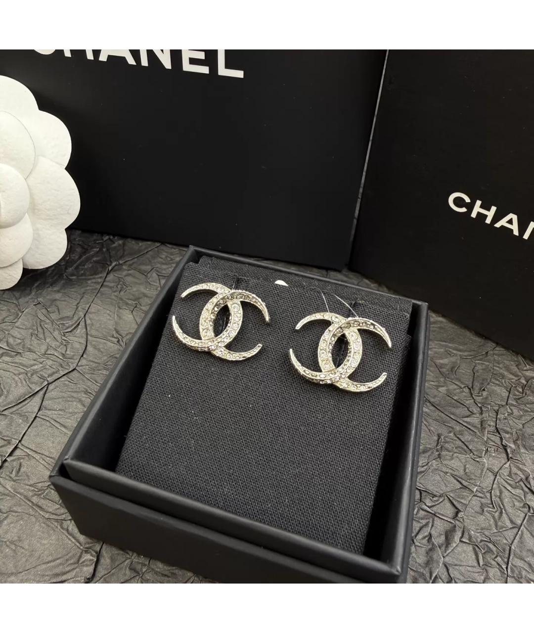 CHANEL Серебряные металлические серьги, фото 4