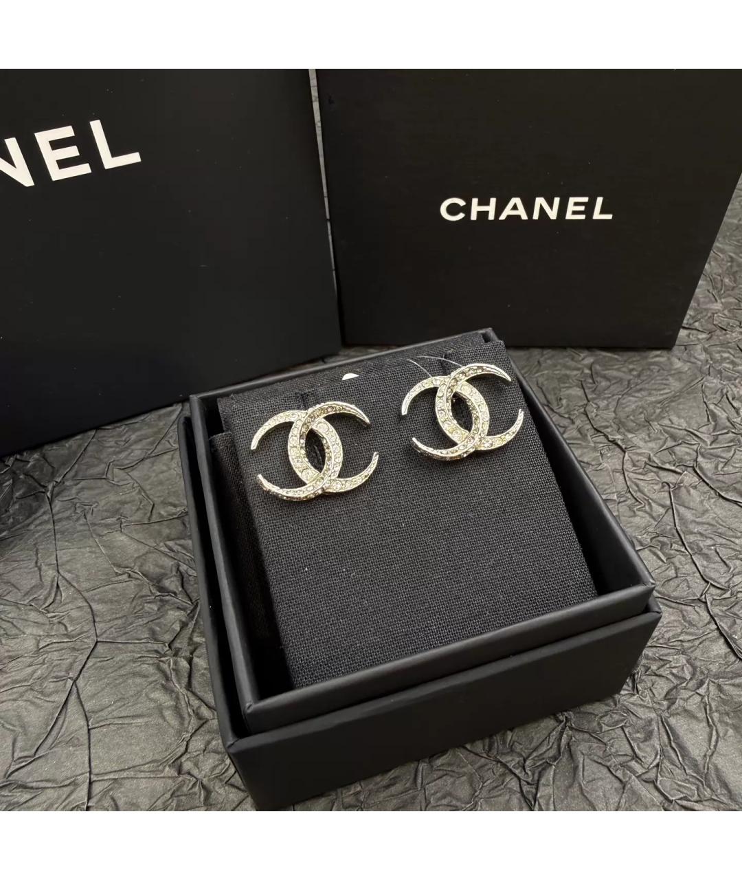 CHANEL Серебряные металлические серьги, фото 5