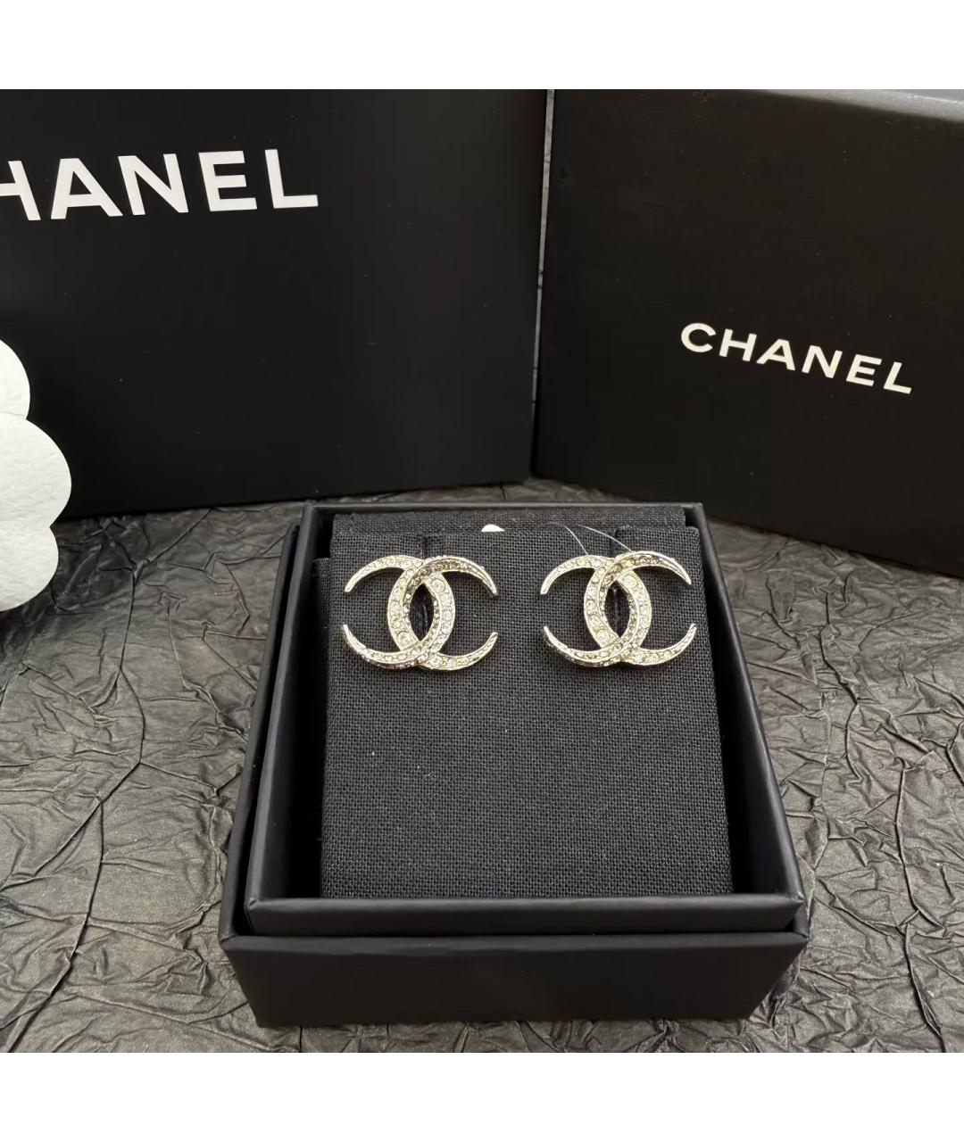 CHANEL Серебряные металлические серьги, фото 6