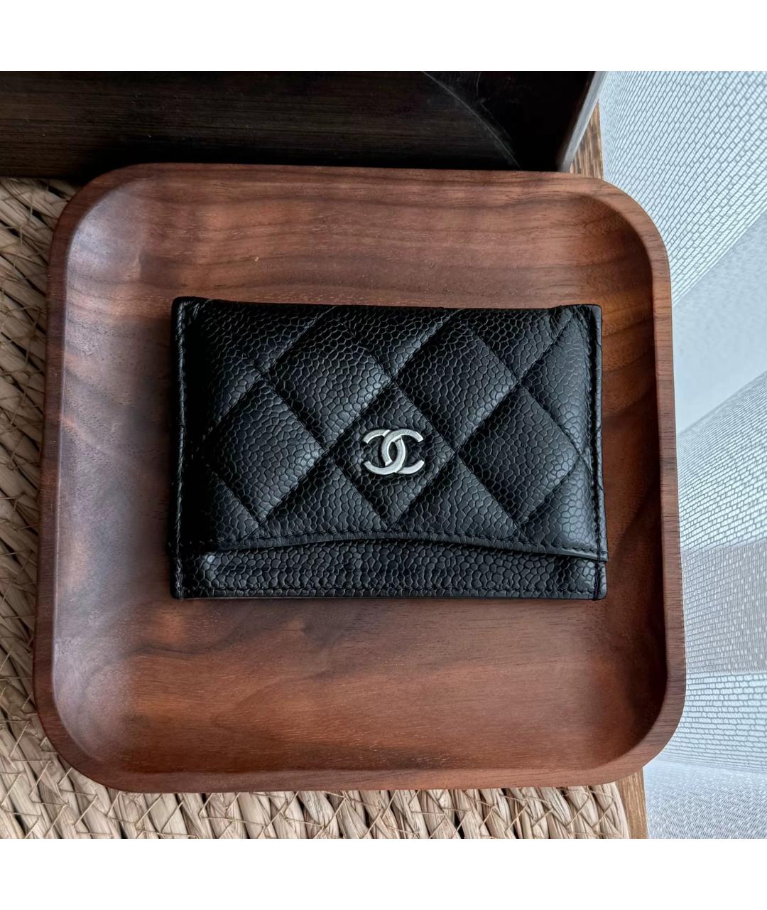 CHANEL Черный кожаный кардхолдер, фото 2