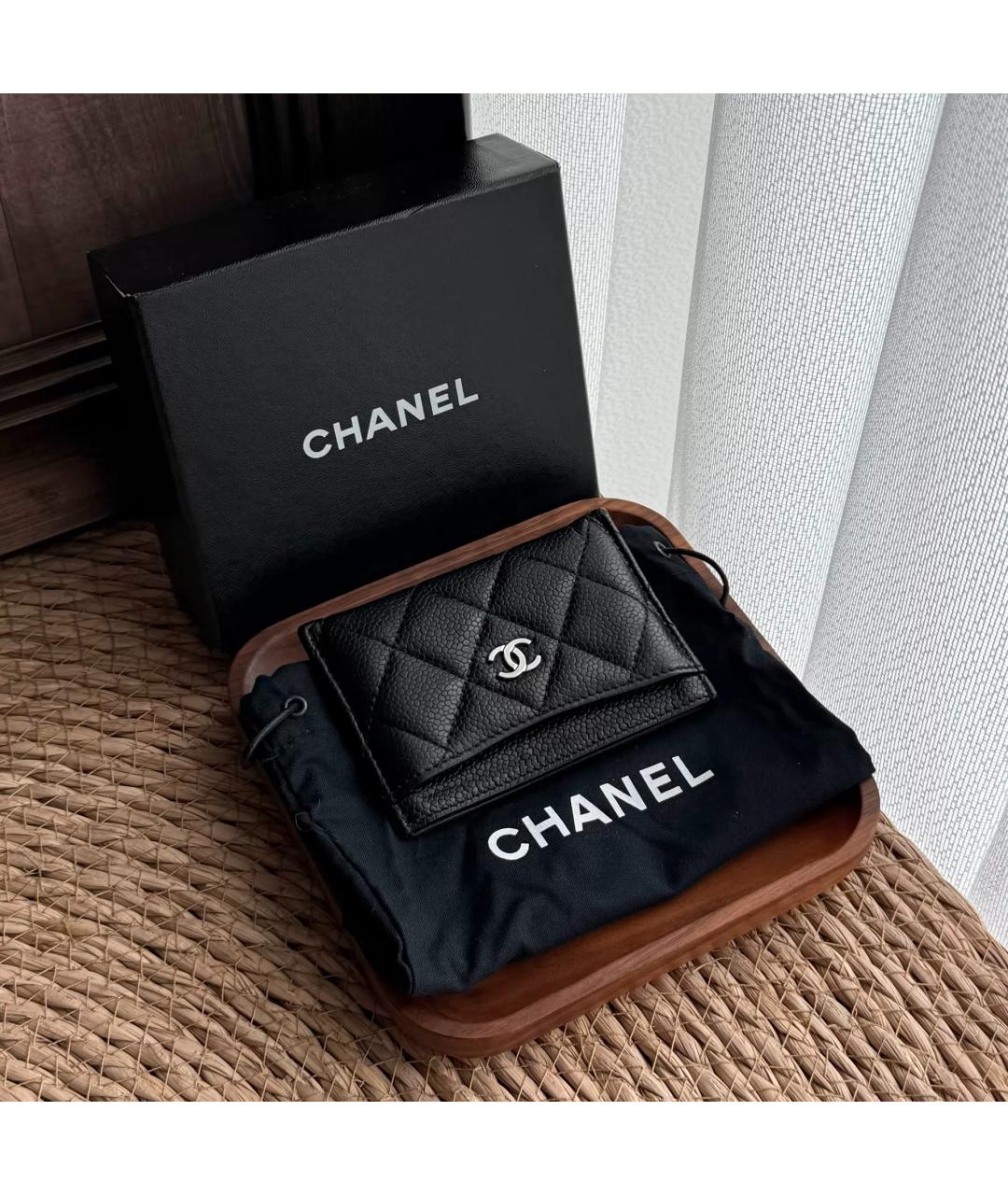 CHANEL Черный кожаный кардхолдер, фото 10