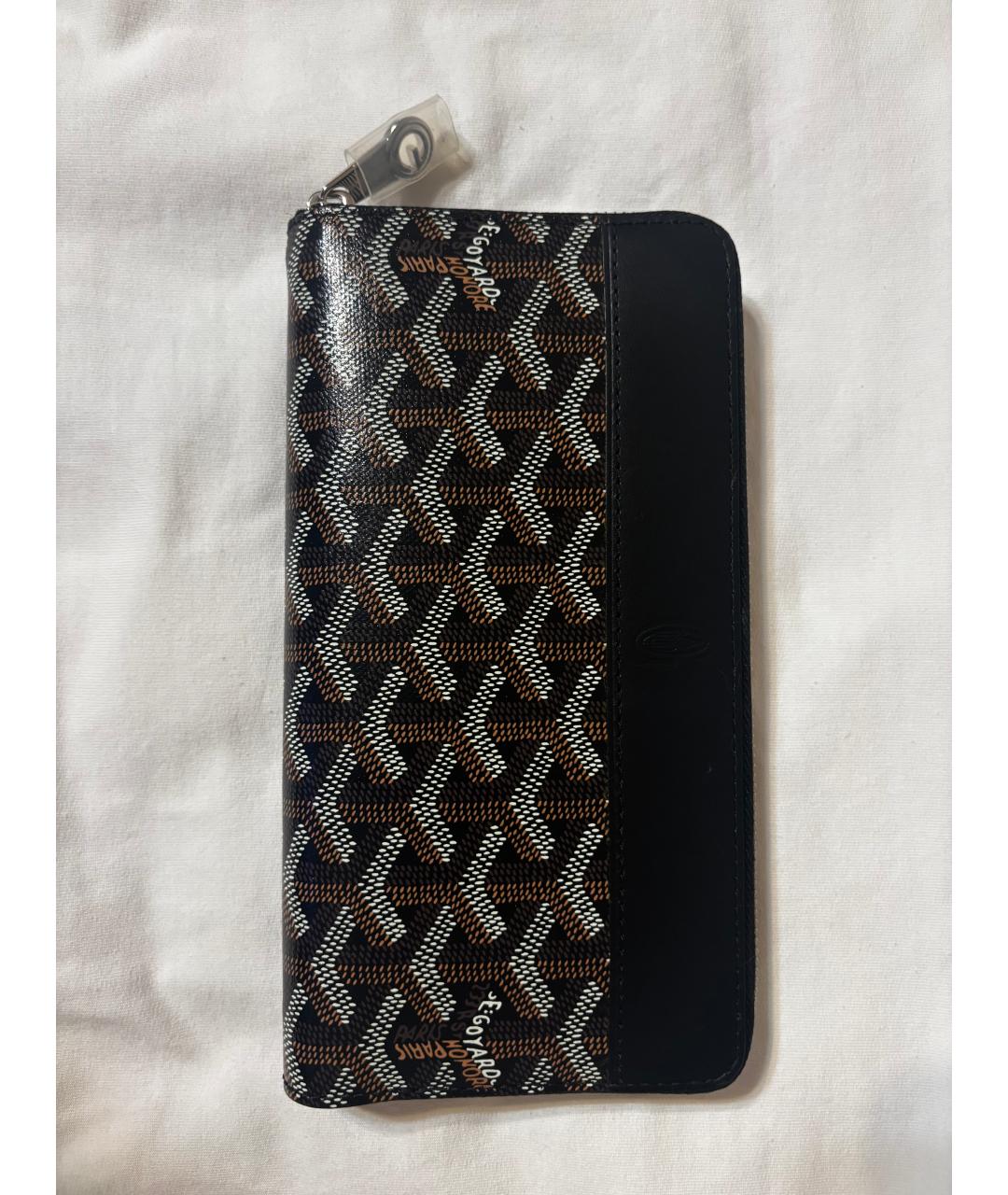 GOYARD Черный кожаный кошелек, фото 4