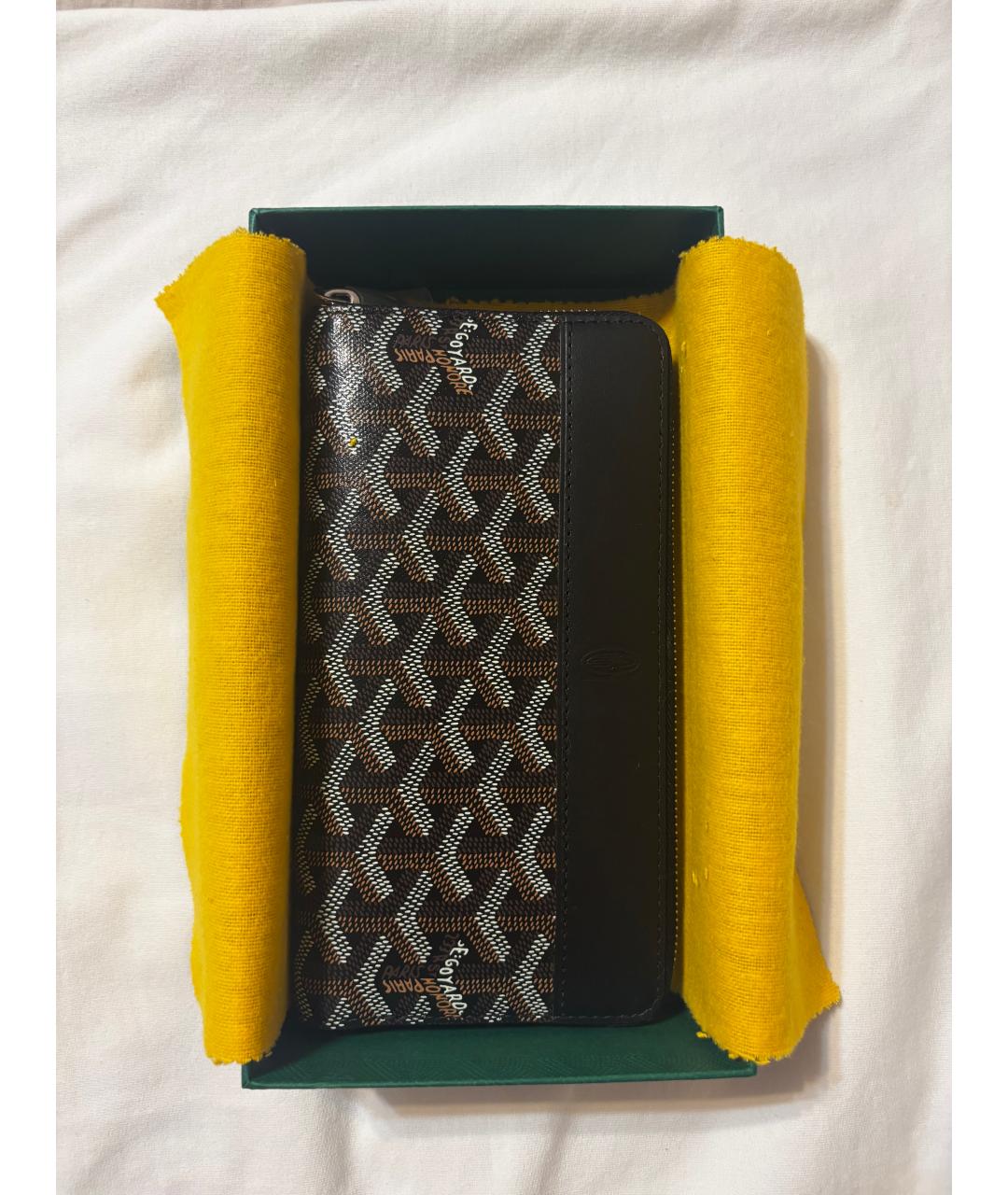 GOYARD Черный кожаный кошелек, фото 6