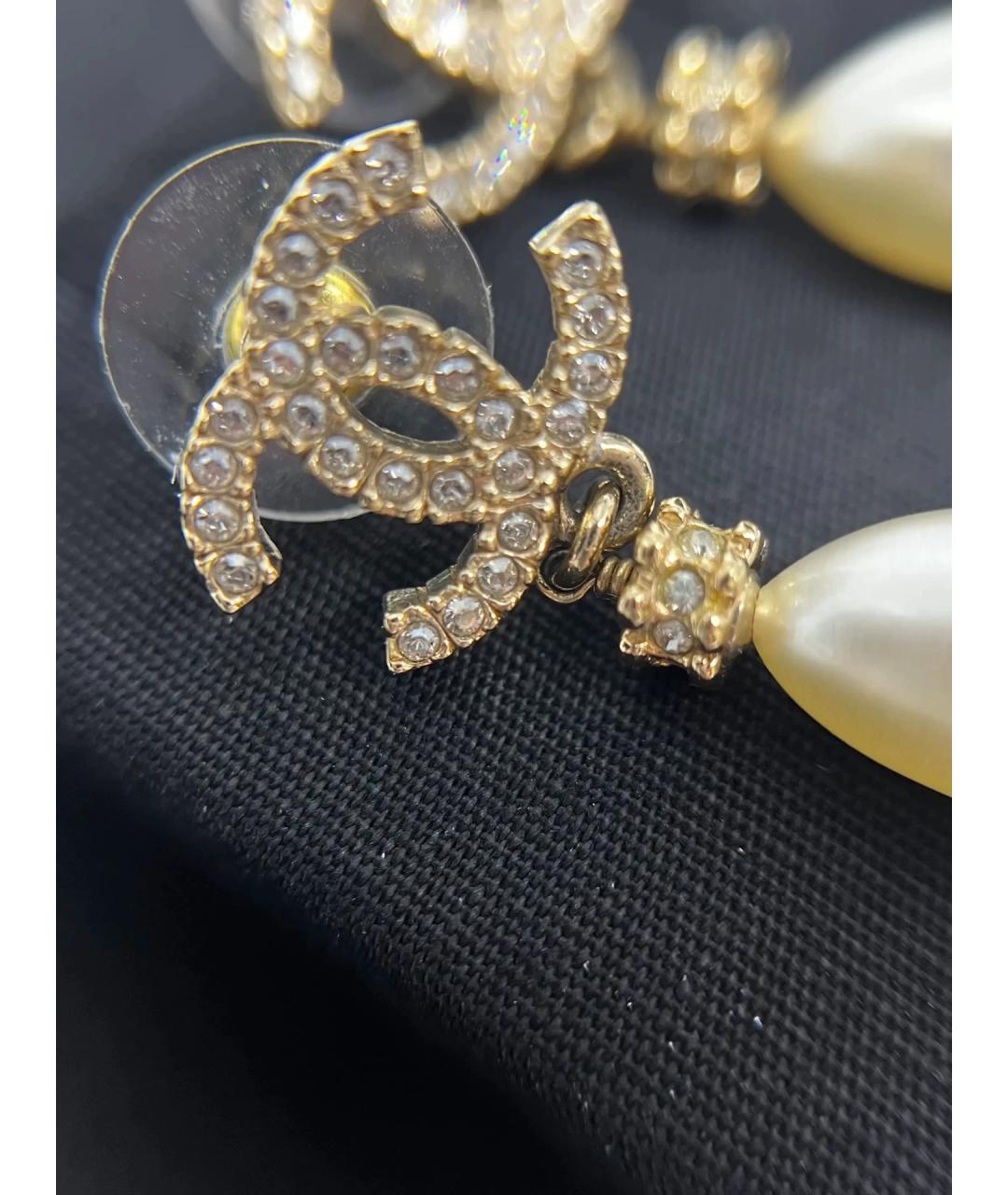 CHANEL Золотые жемчужные серьги, фото 5