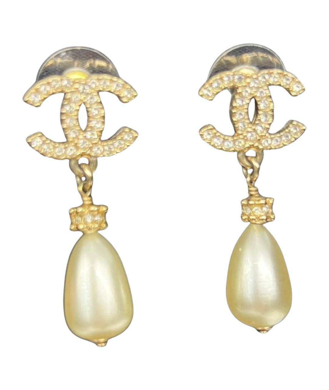 CHANEL Золотые жемчужные серьги, фото 1