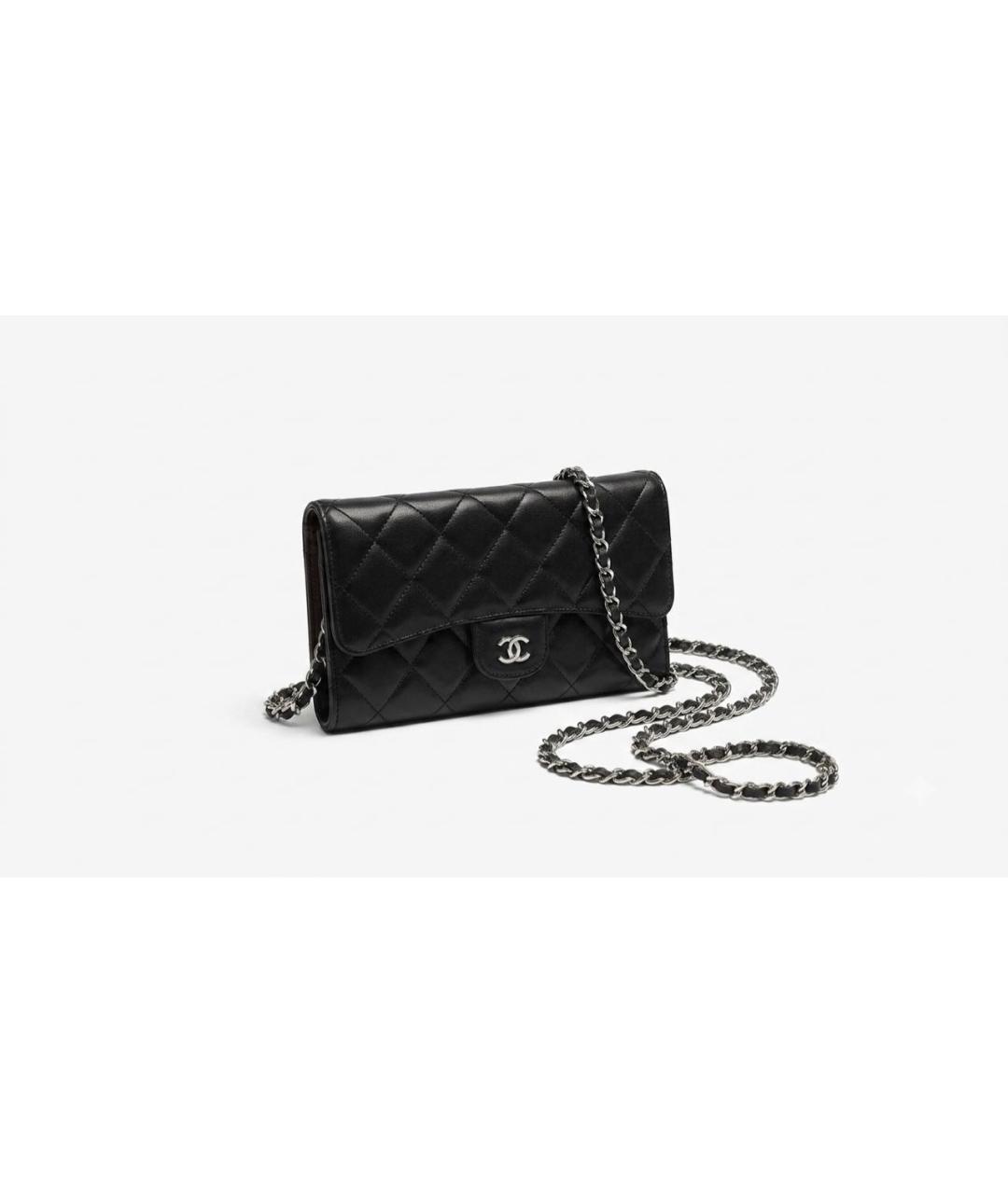 CHANEL Черная кожаная сумка через плечо, фото 4