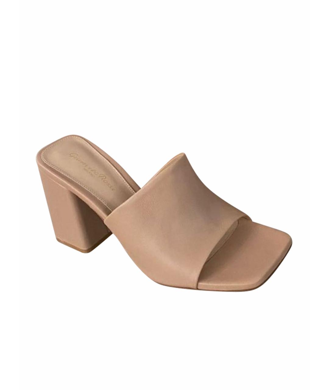 GIANVITO ROSSI Бежевые кожаные мюли, фото 1