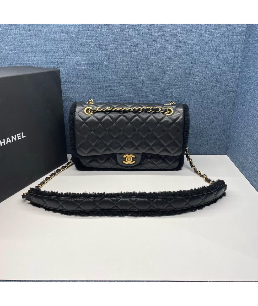 CHANEL Черная кожаная сумка через плечо, фото 8