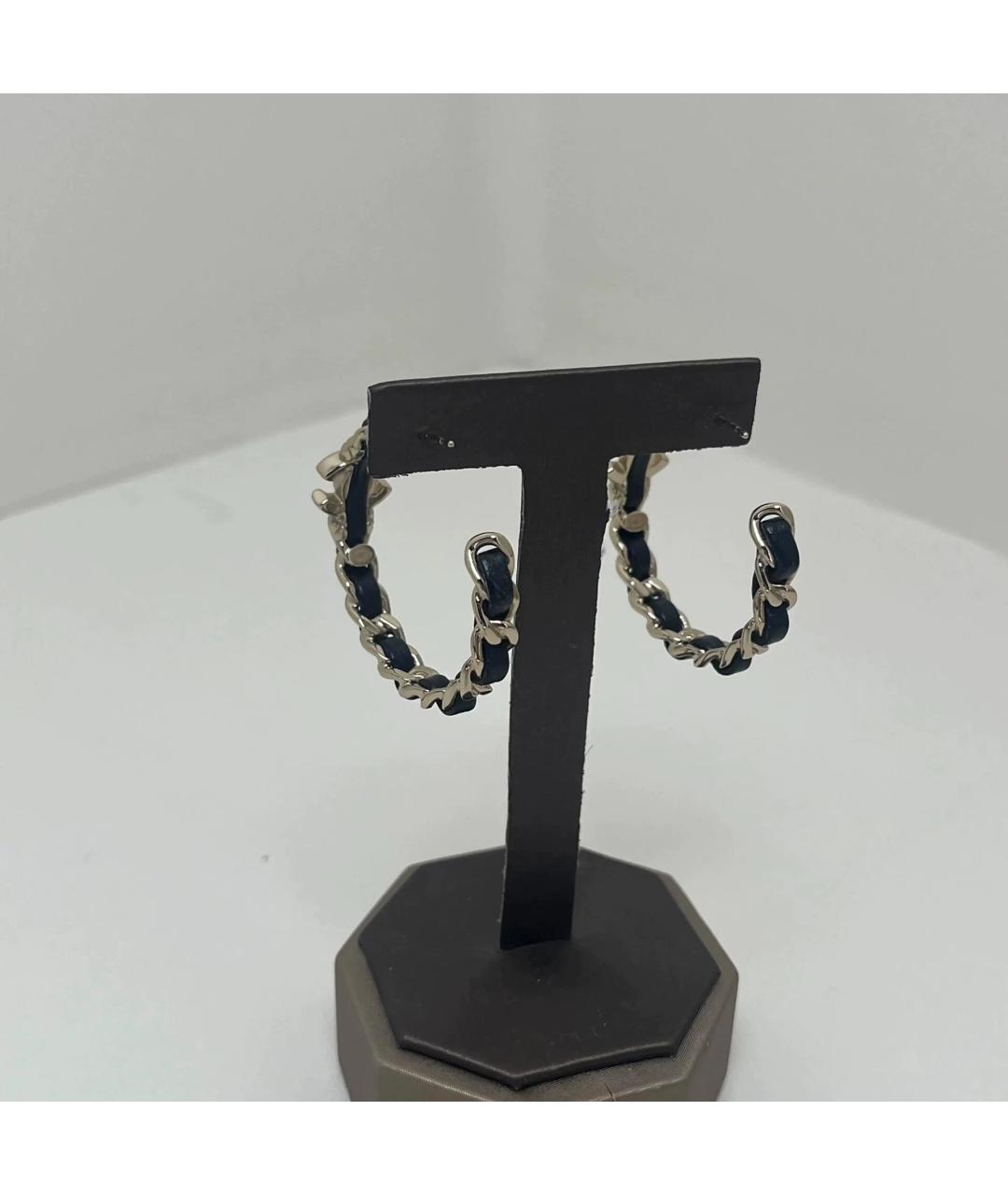 CHANEL Золотые кожаные серьги, фото 4