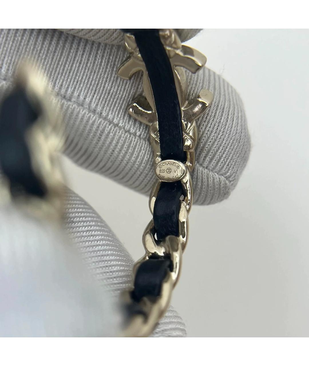 CHANEL Золотые кожаные серьги, фото 7
