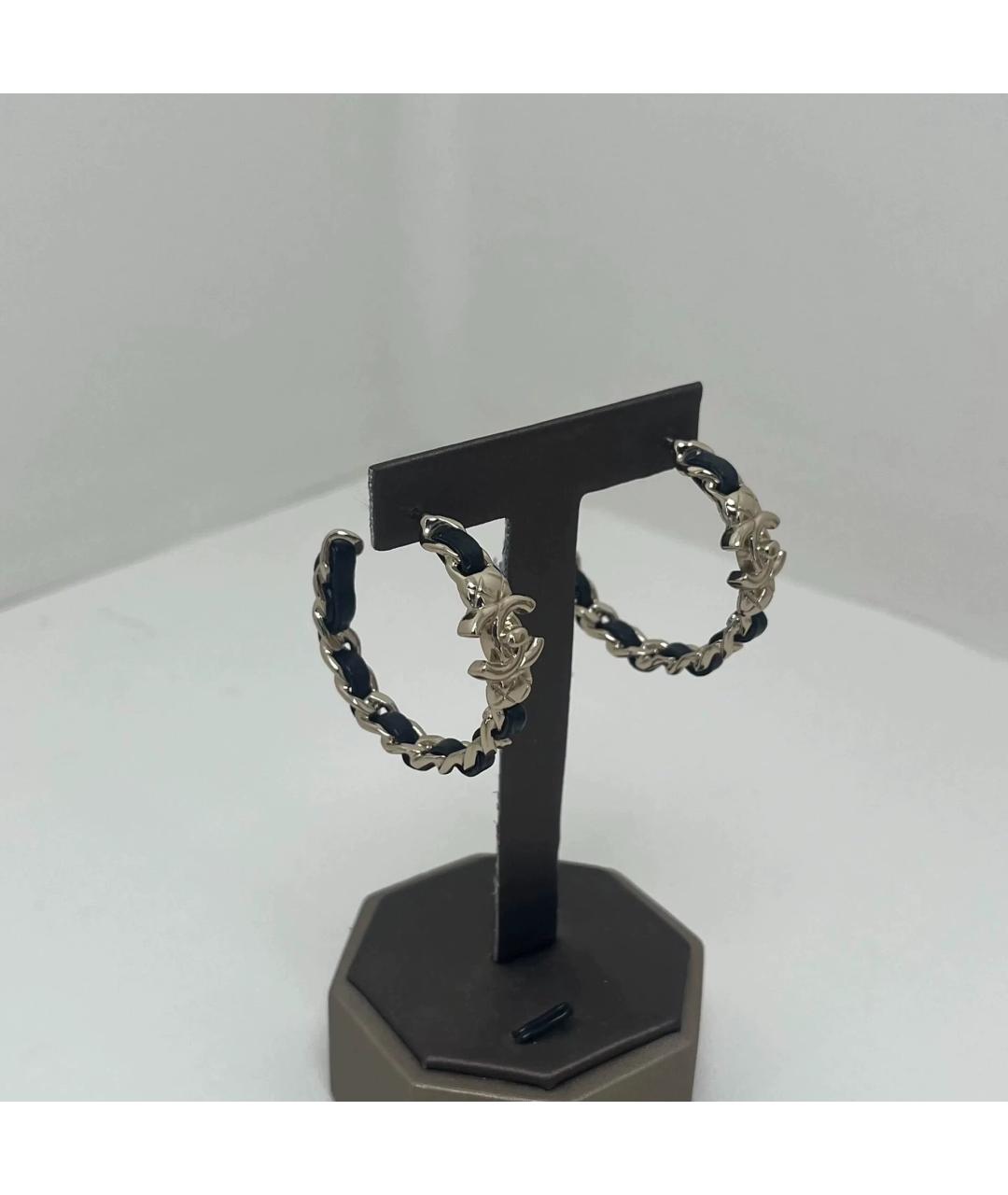 CHANEL Золотые кожаные серьги, фото 8