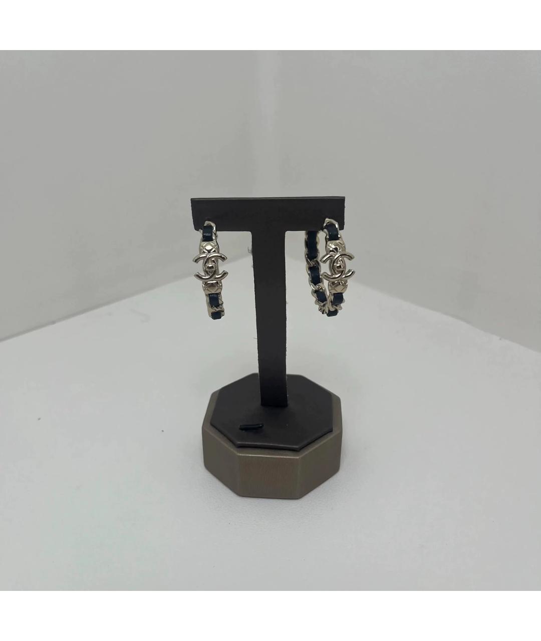 CHANEL Золотые кожаные серьги, фото 2