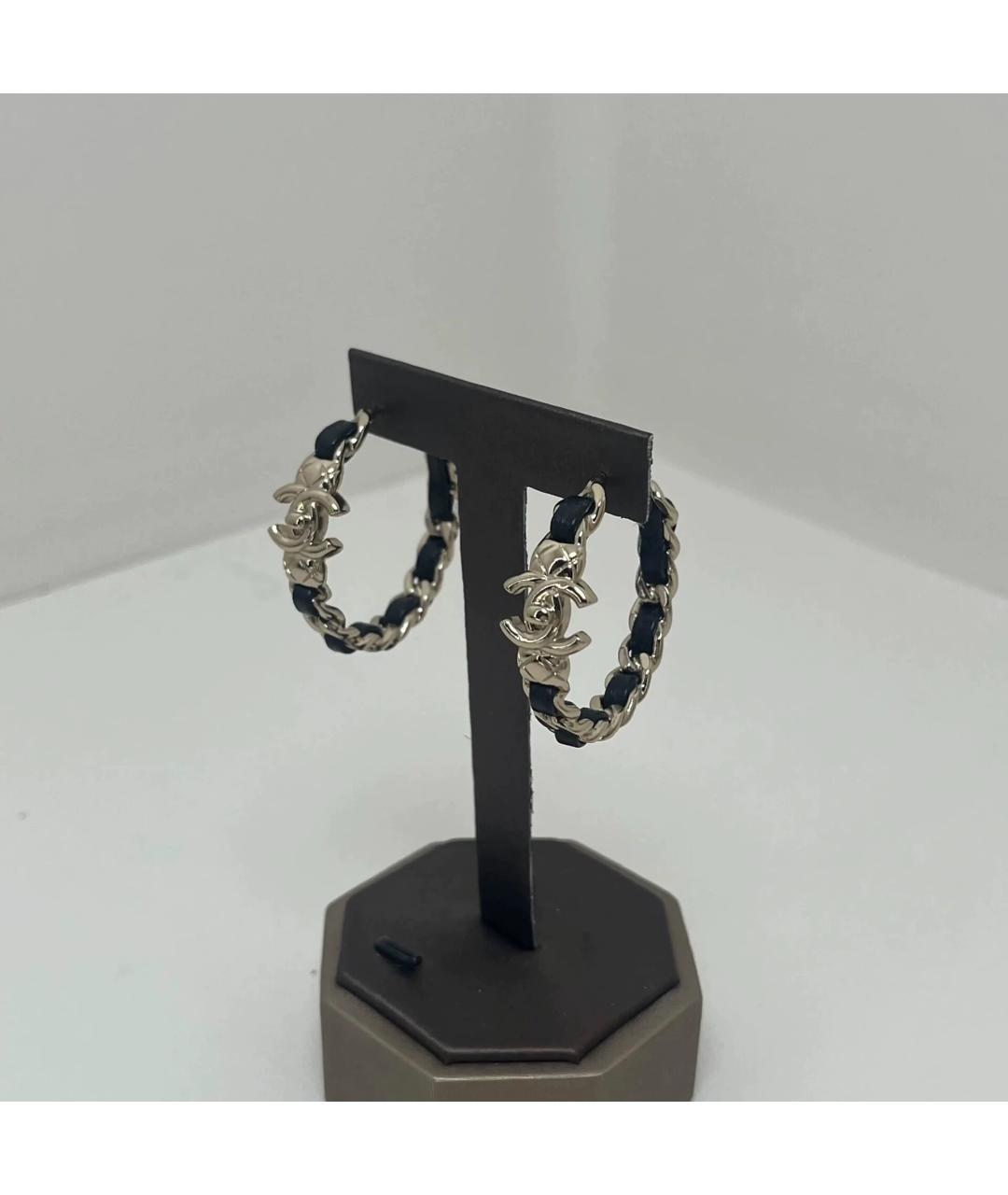 CHANEL Золотые кожаные серьги, фото 3