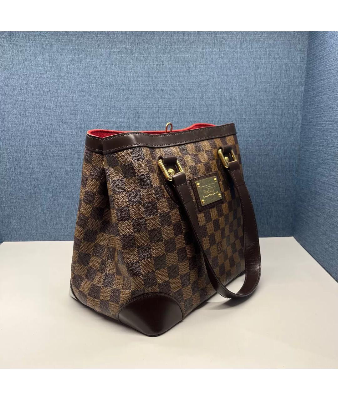 LOUIS VUITTON Коричневая кожаная сумка тоут, фото 3