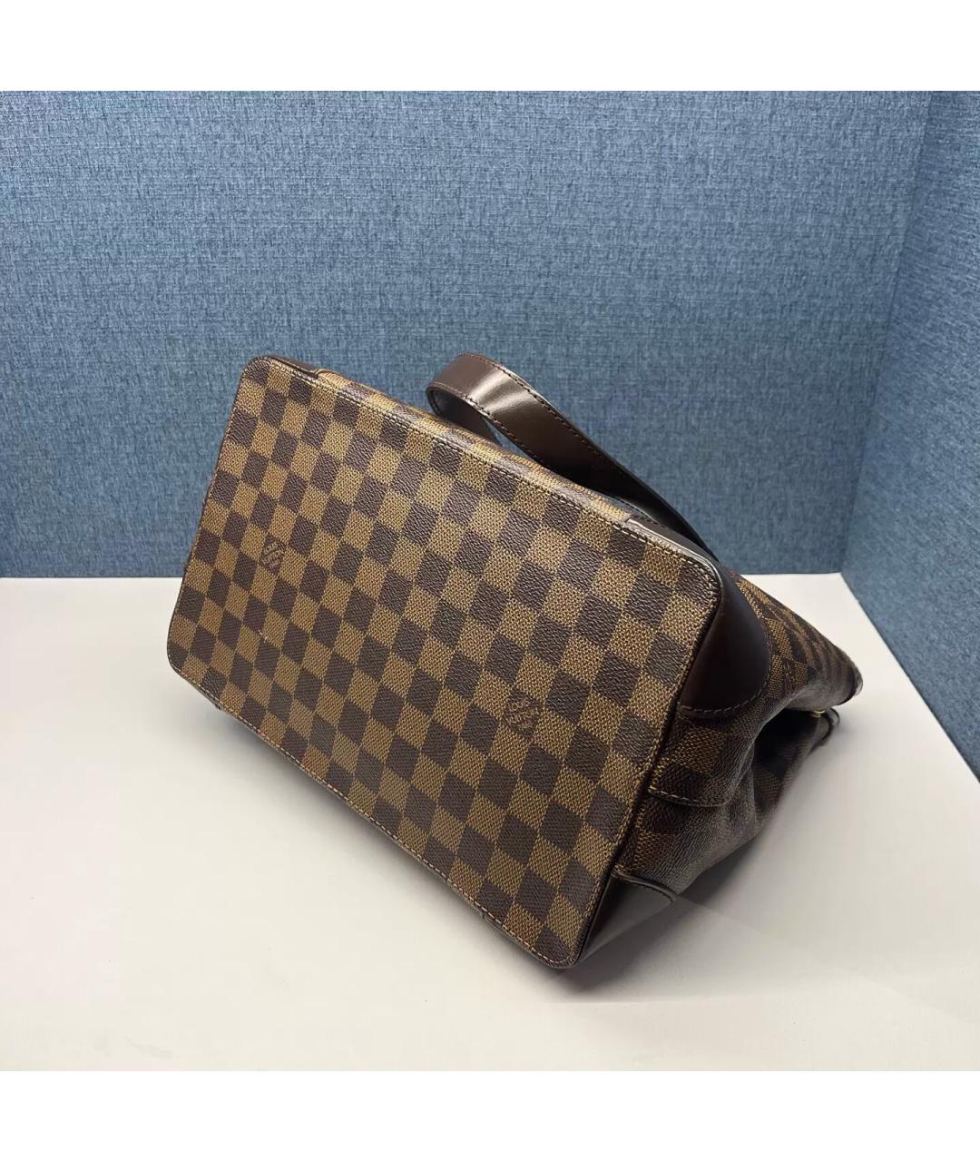 LOUIS VUITTON Коричневая кожаная сумка тоут, фото 6