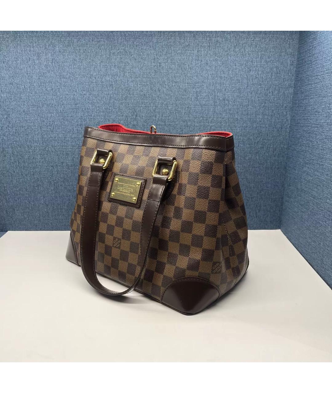 LOUIS VUITTON Коричневая кожаная сумка тоут, фото 4