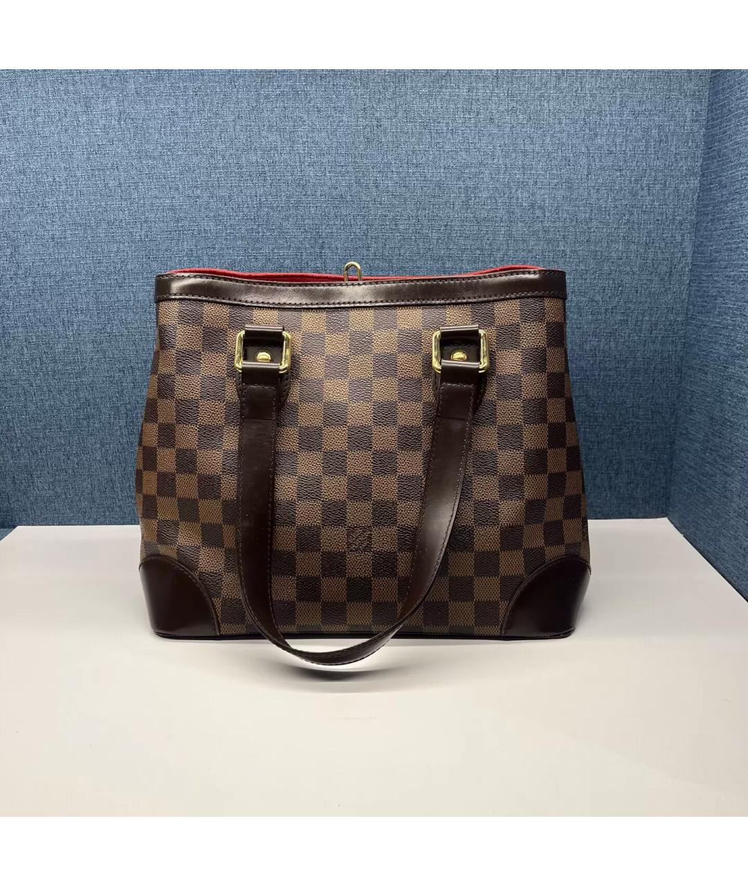 LOUIS VUITTON Коричневая кожаная сумка тоут, фото 2