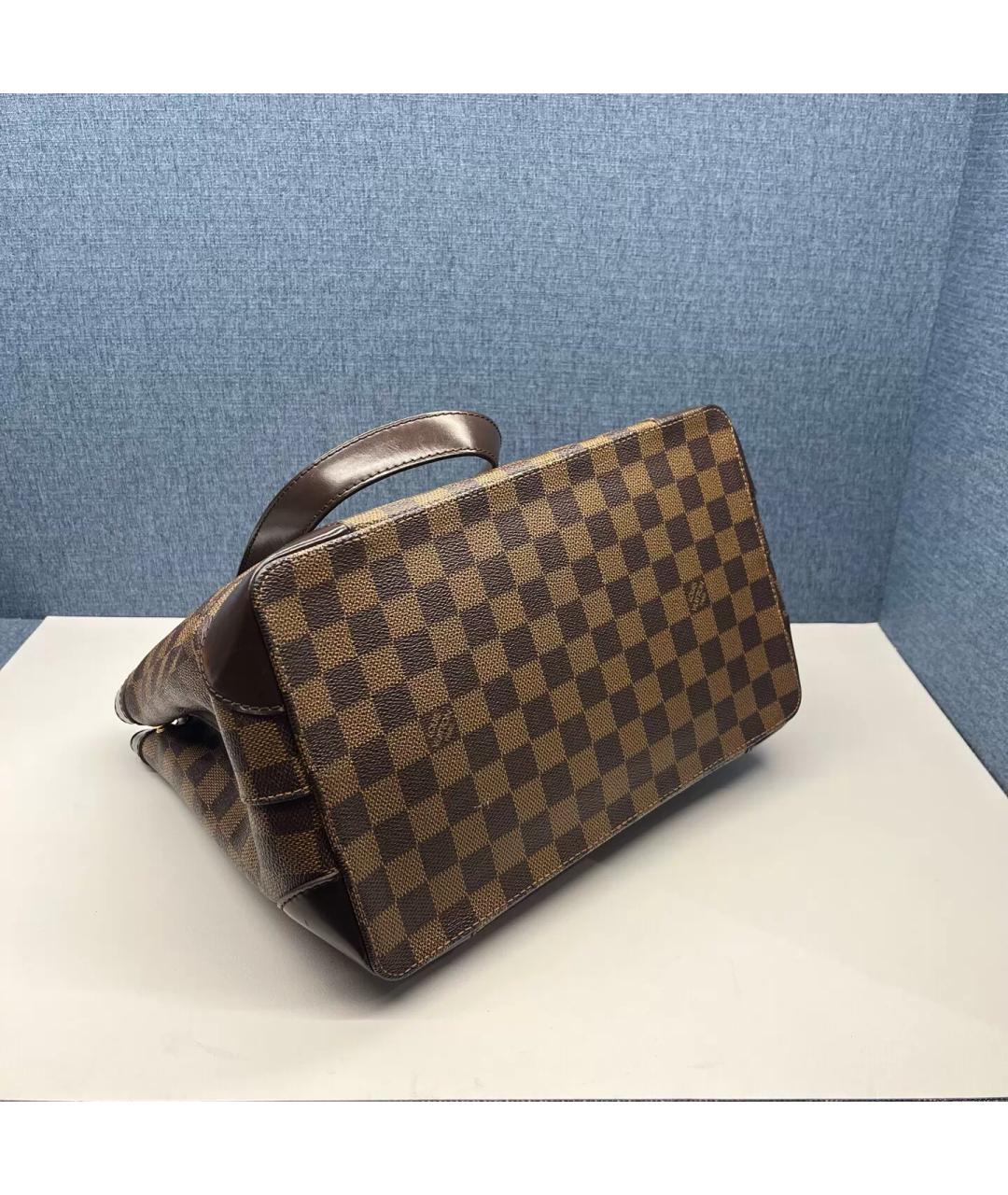 LOUIS VUITTON Коричневая кожаная сумка тоут, фото 5