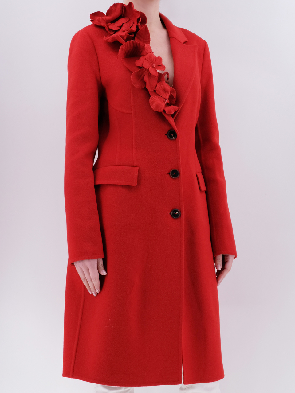 ERMANNO SCERVINO Красное шерстяное пальто, фото 2