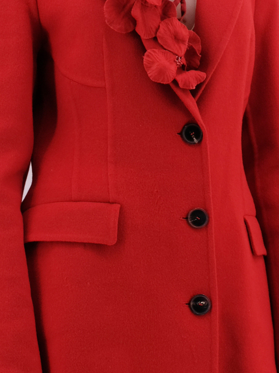ERMANNO SCERVINO Красное шерстяное пальто, фото 4