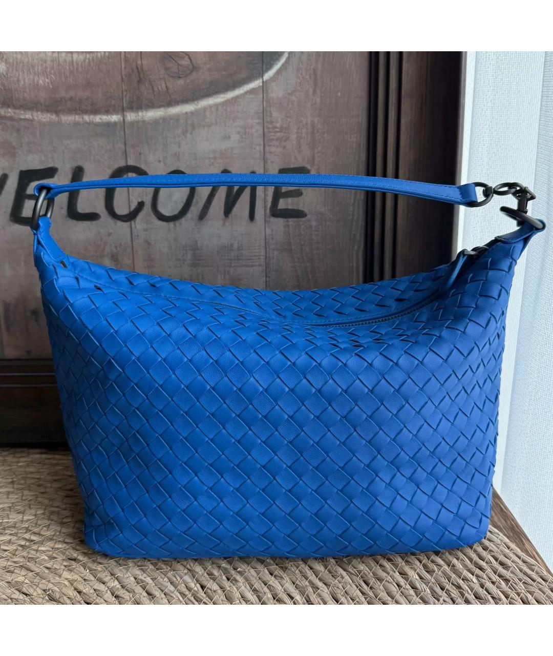 BOTTEGA VENETA Синяя кожаная сумка тоут, фото 3