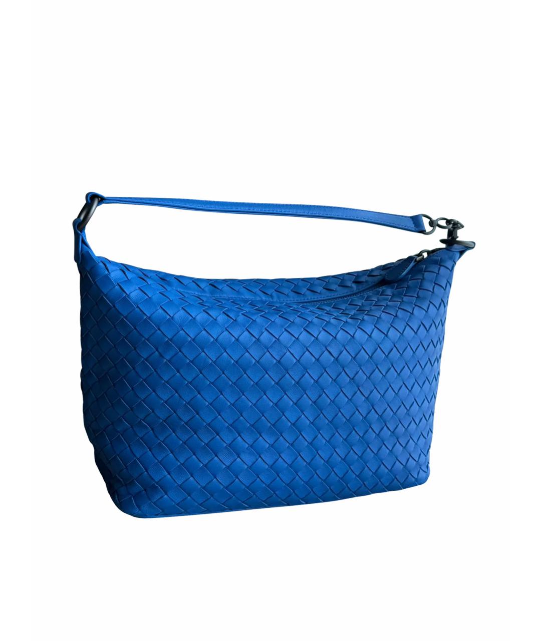 BOTTEGA VENETA Синяя кожаная сумка тоут, фото 1