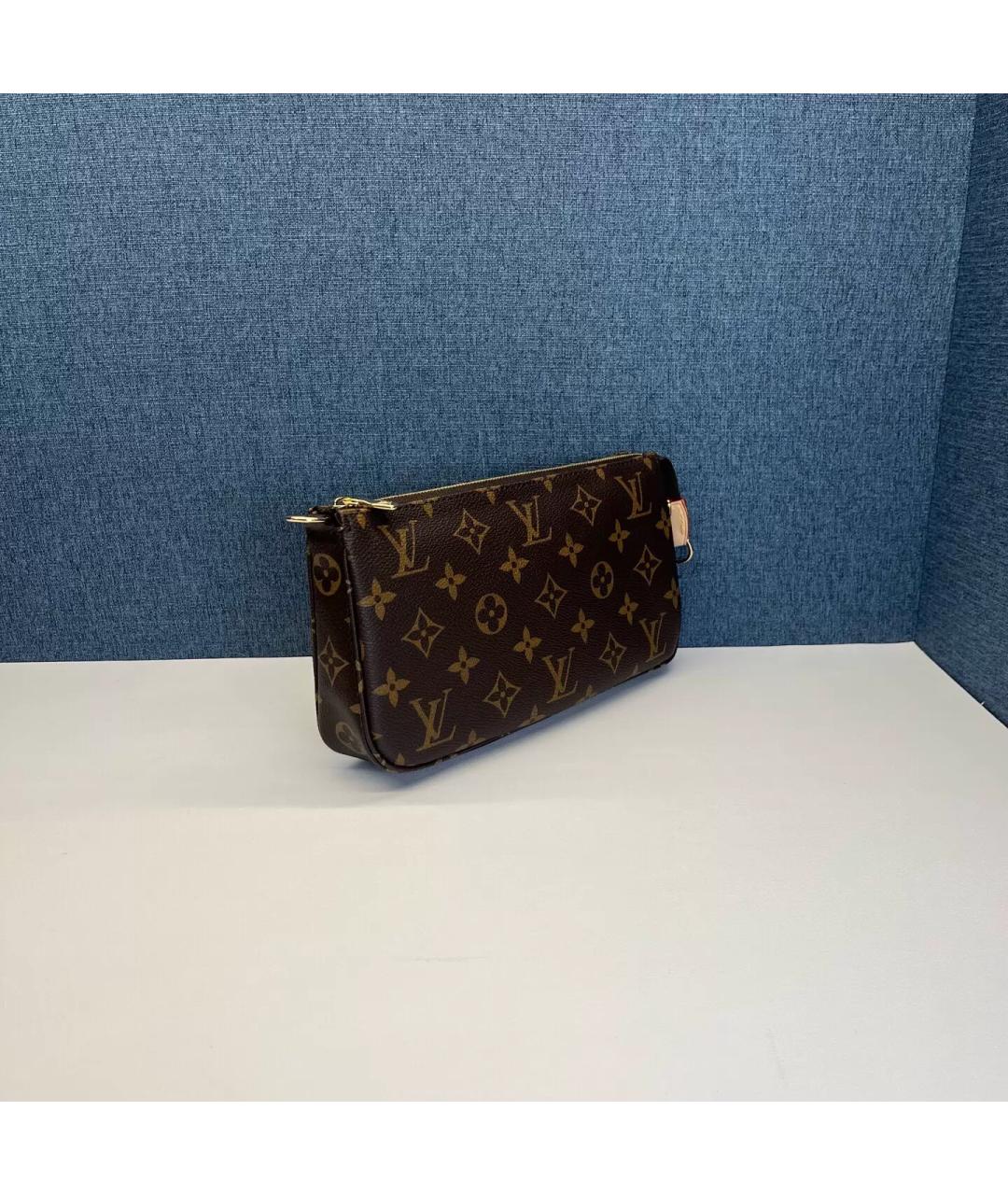 LOUIS VUITTON Коричневая жаккардовая сумка через плечо, фото 3