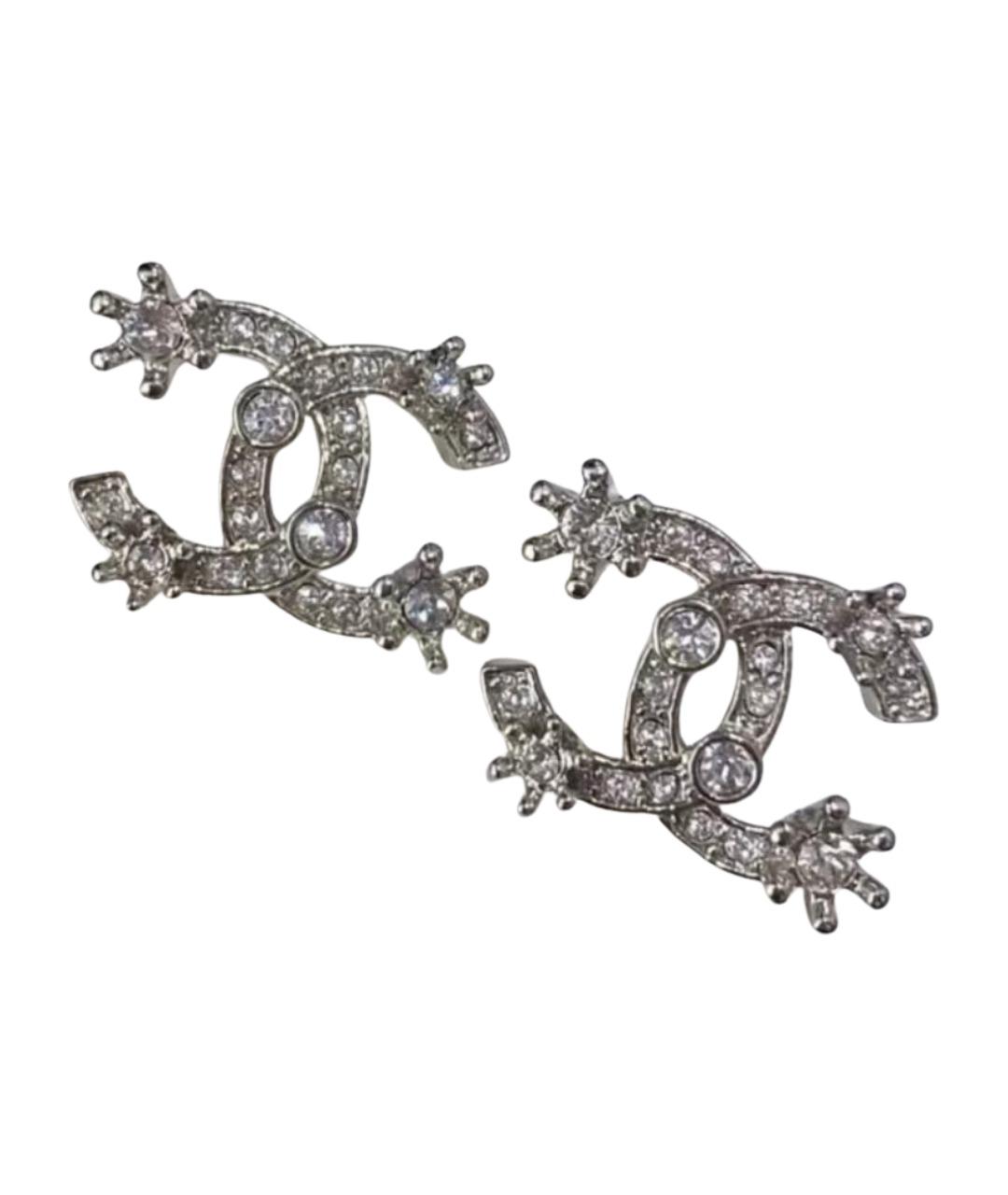 CHANEL Серебряные металлические серьги, фото 1
