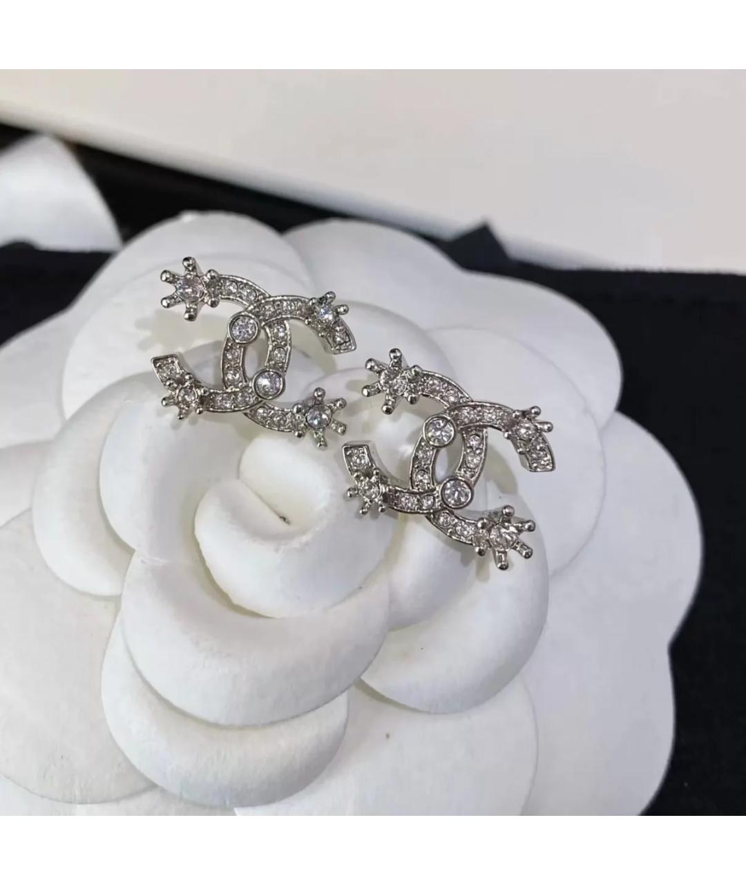 CHANEL Серебряные металлические серьги, фото 6