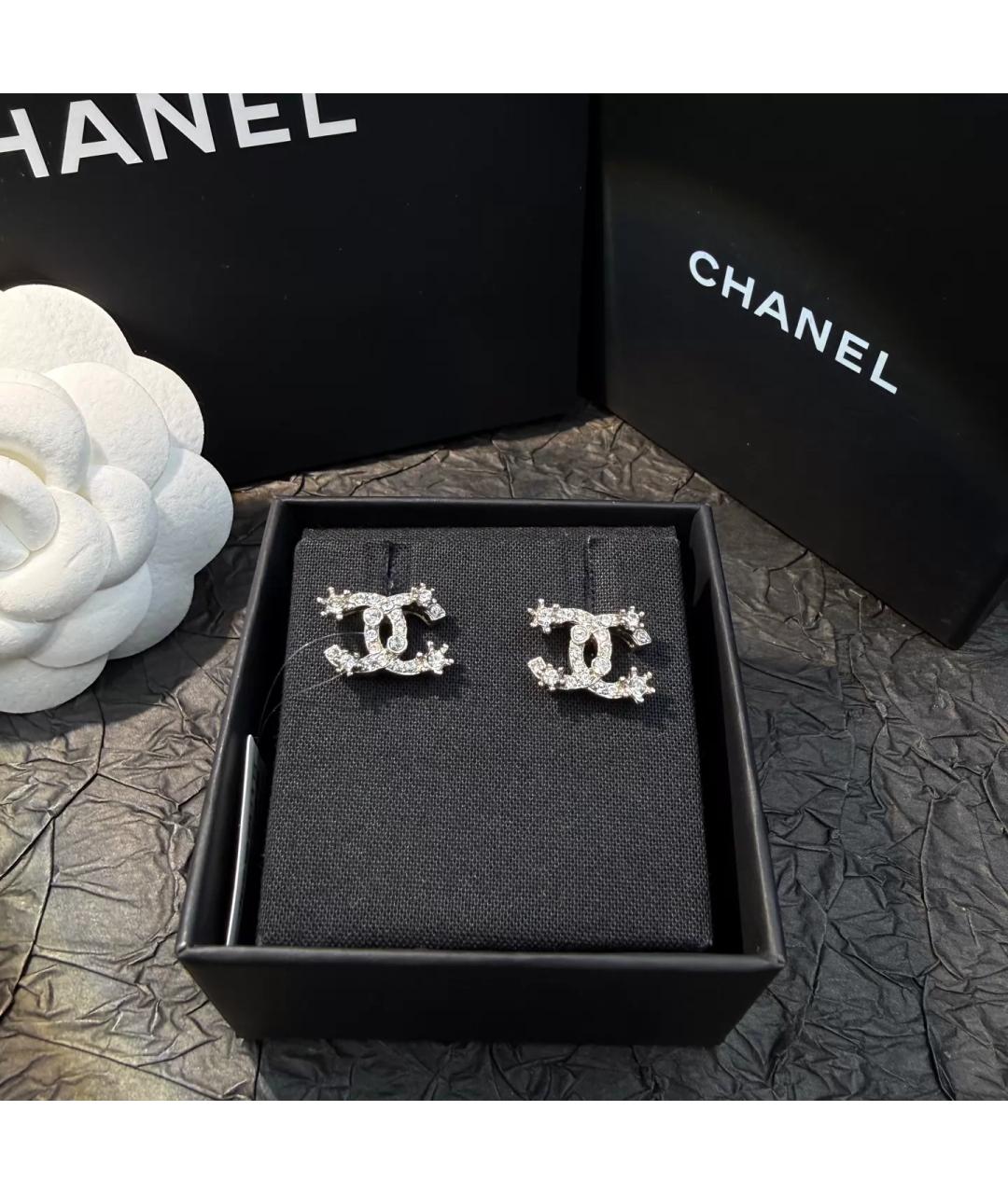CHANEL Серебряные металлические серьги, фото 5