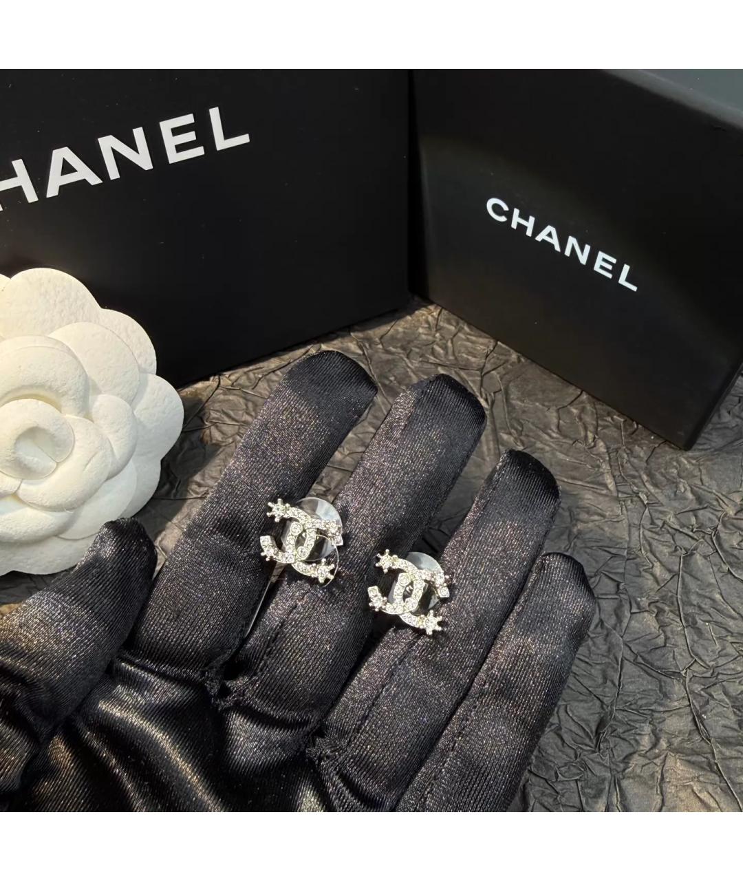 CHANEL Серебряные металлические серьги, фото 4
