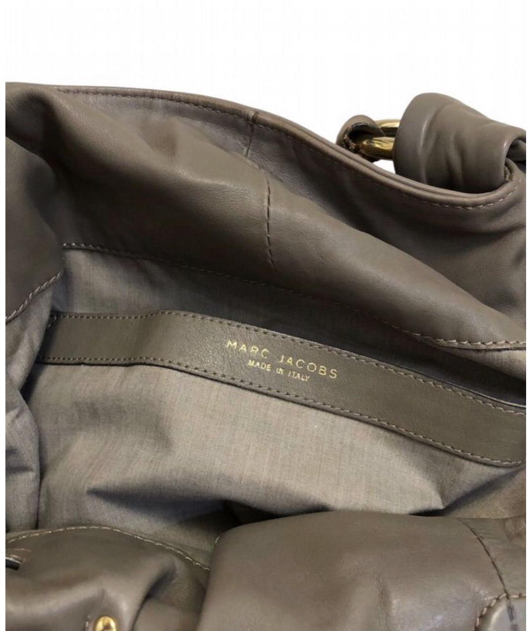 MARC JACOBS Хаки кожаная сумка с короткими ручками, фото 3