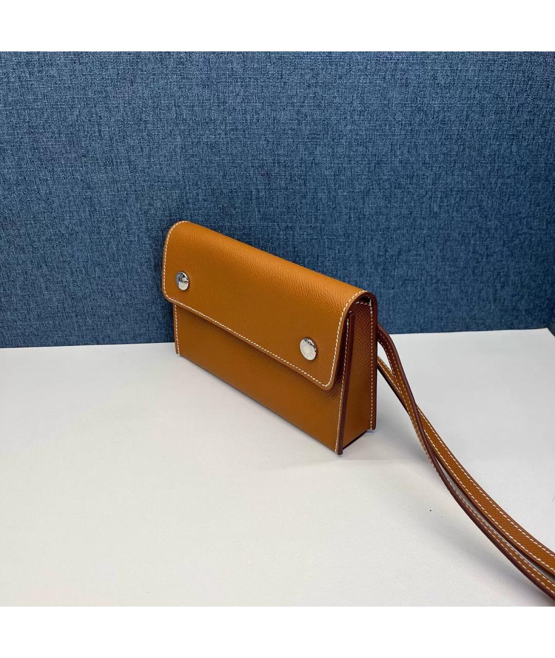 HERMES Коричневая кожаная сумка через плечо, фото 4