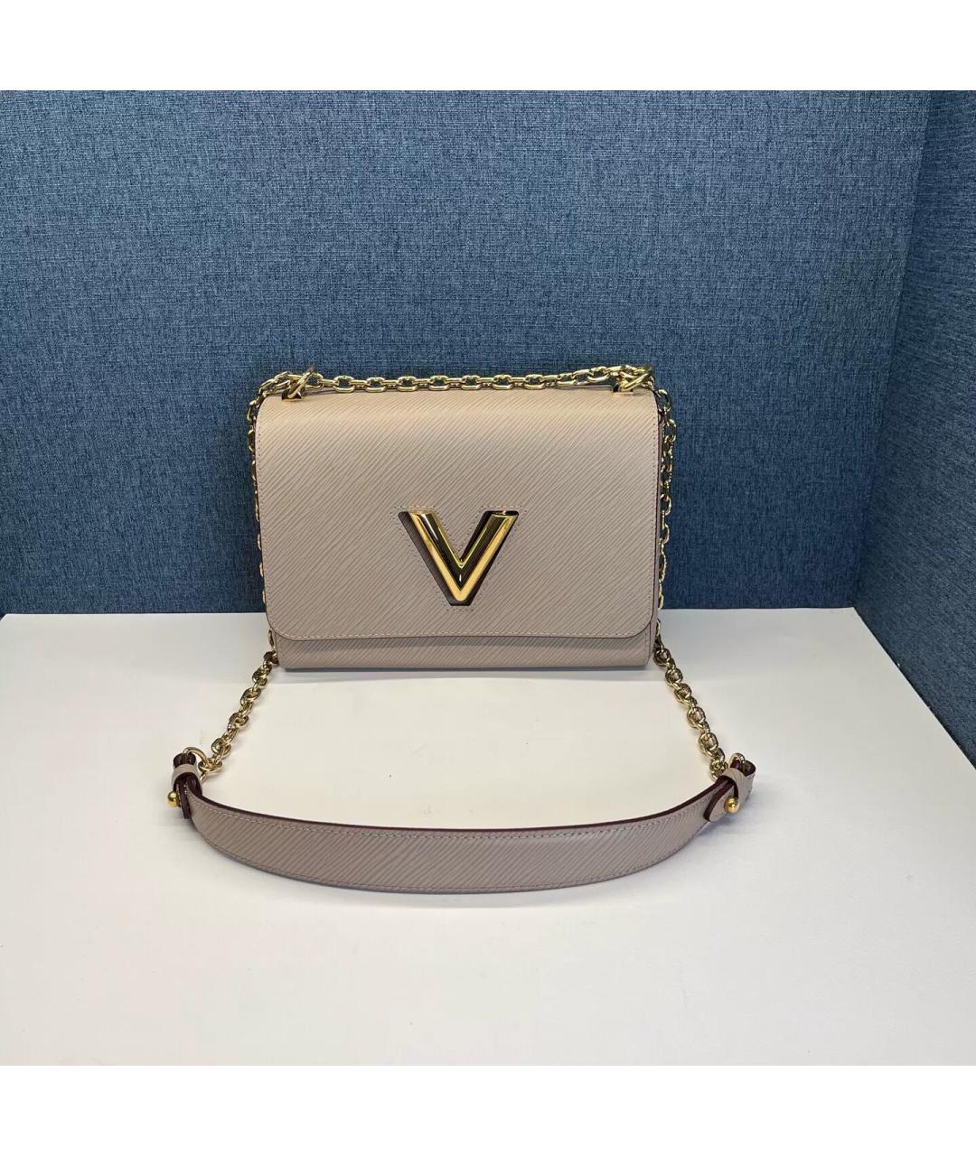 LOUIS VUITTON Бежевая кожаная сумка через плечо, фото 8