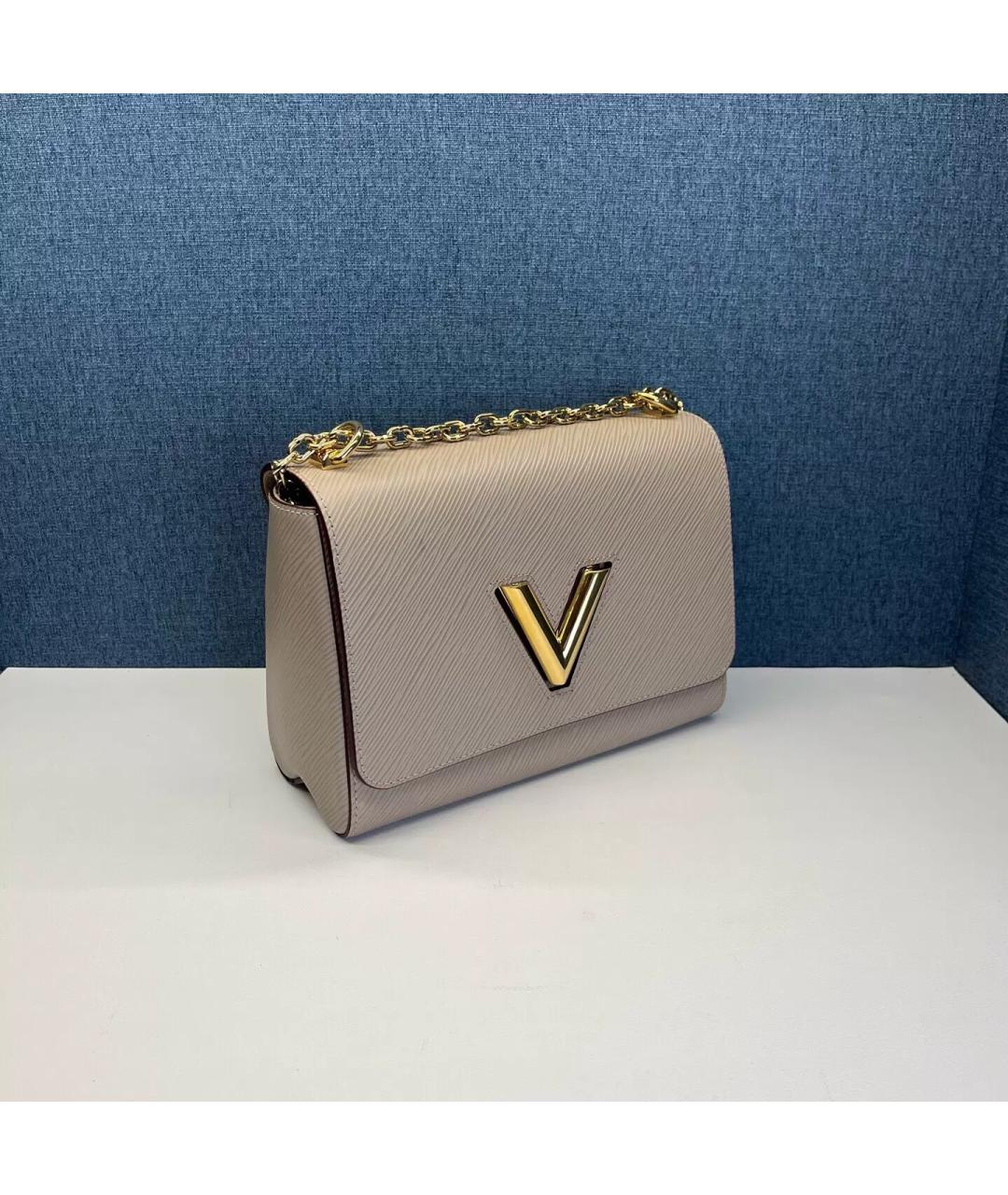 LOUIS VUITTON Бежевая кожаная сумка через плечо, фото 2