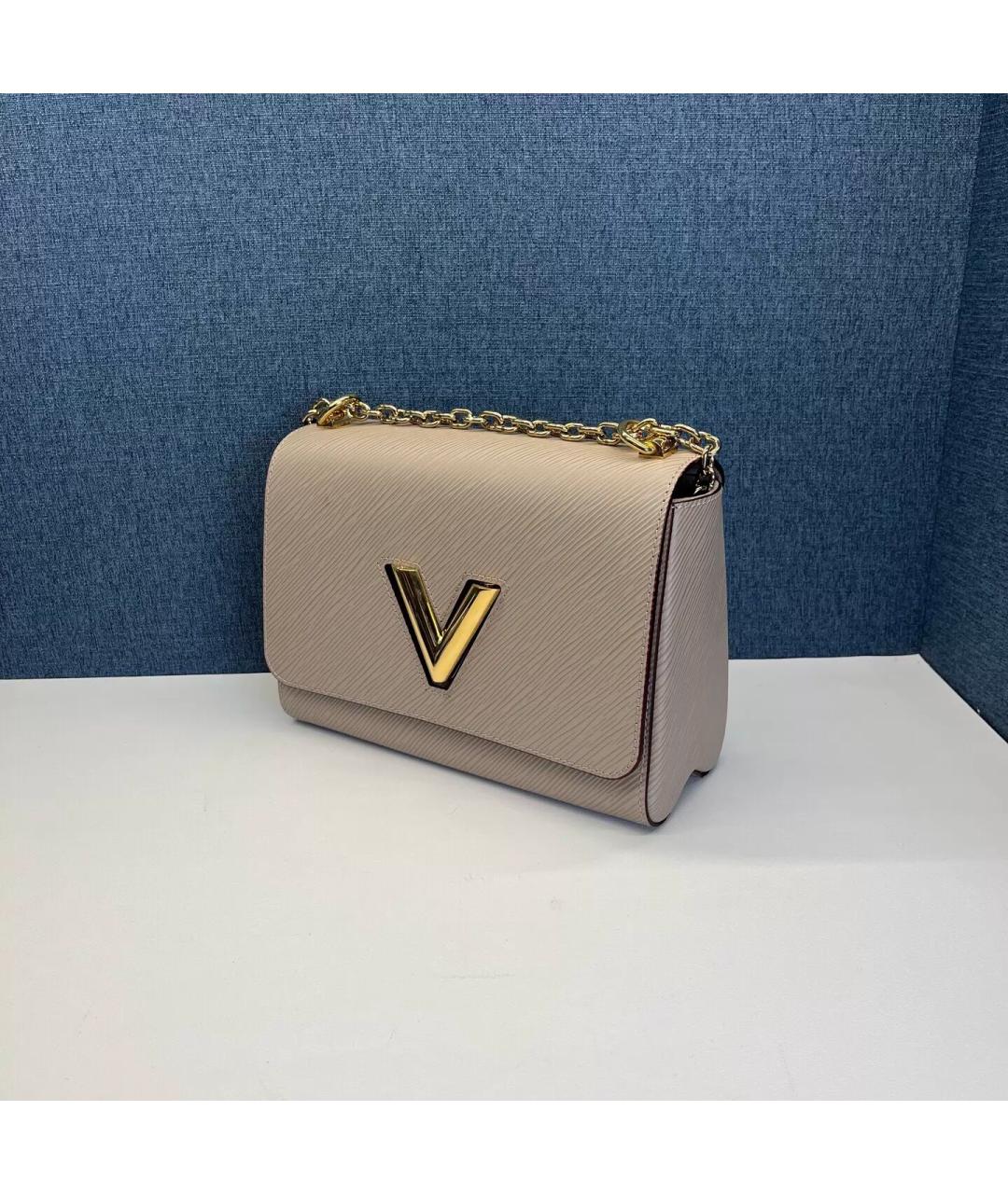LOUIS VUITTON Бежевая кожаная сумка через плечо, фото 3