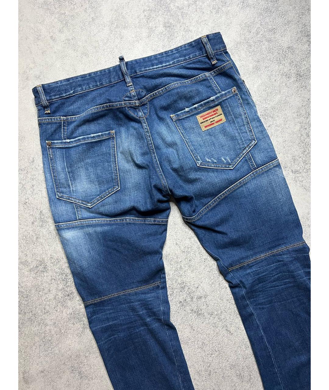 DSQUARED2 Синие хлопко-эластановые джинсы скинни, фото 6