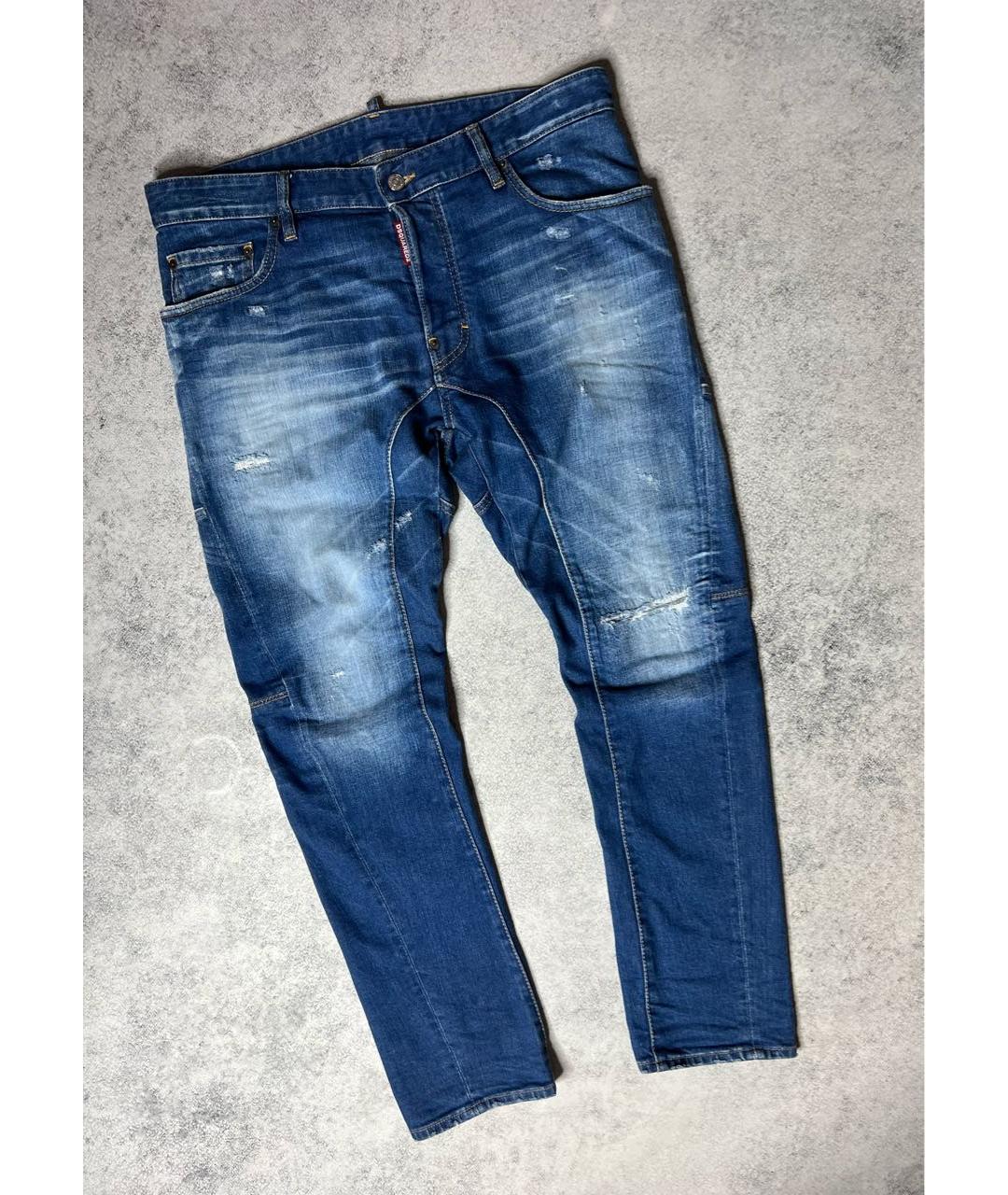 DSQUARED2 Синие хлопко-эластановые джинсы скинни, фото 2