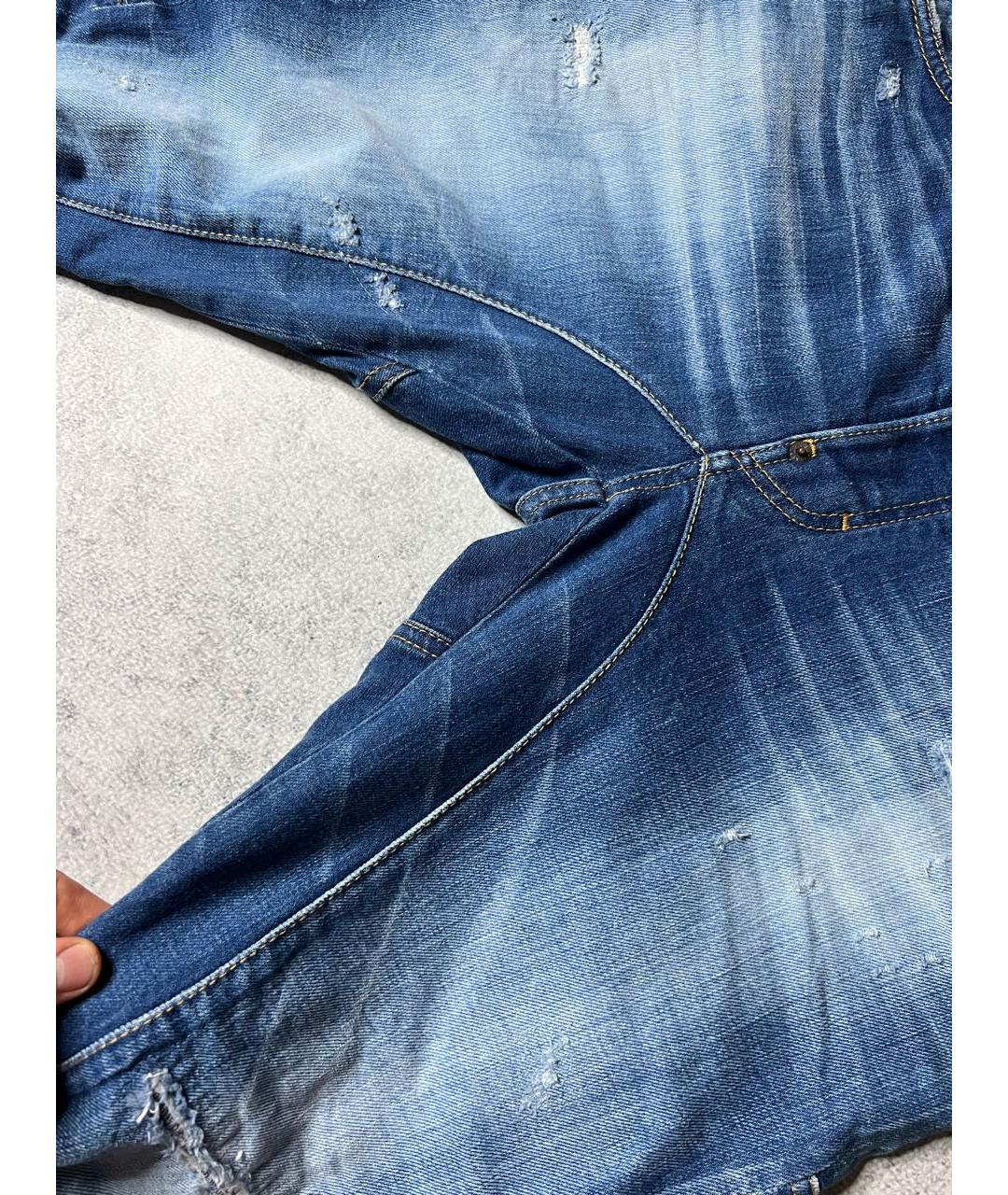 DSQUARED2 Синие хлопко-эластановые джинсы скинни, фото 5
