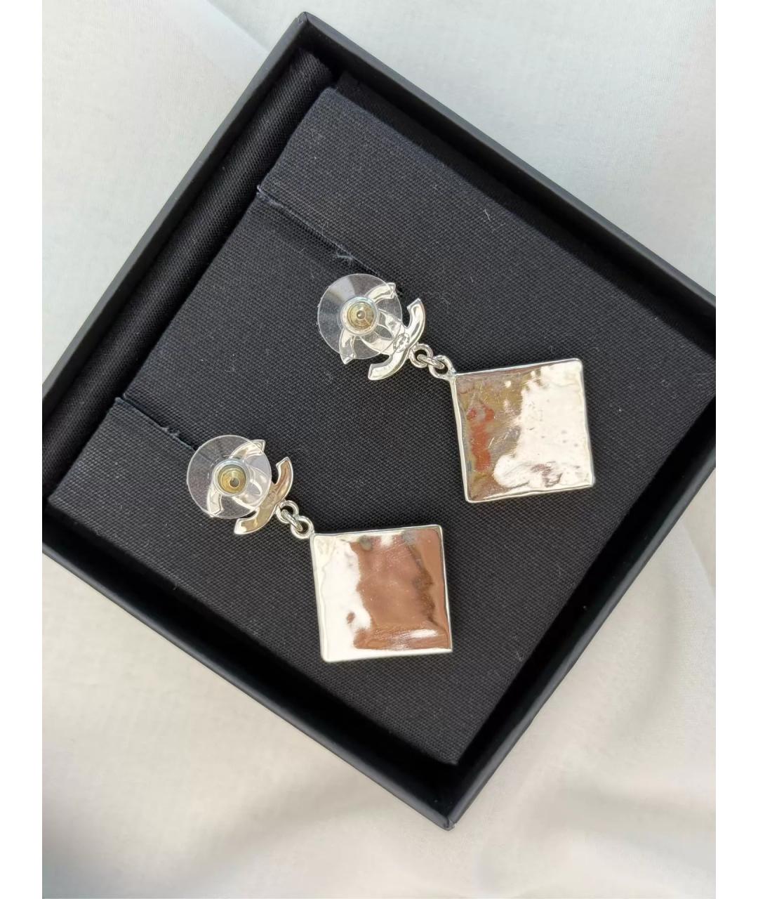 CHANEL Серебряные металлические серьги, фото 2