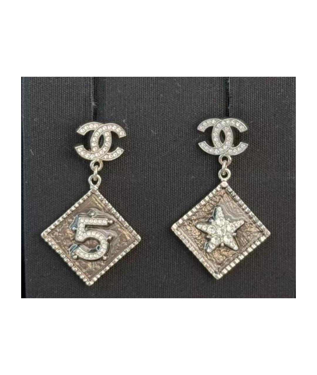 CHANEL Серебряные металлические серьги, фото 9