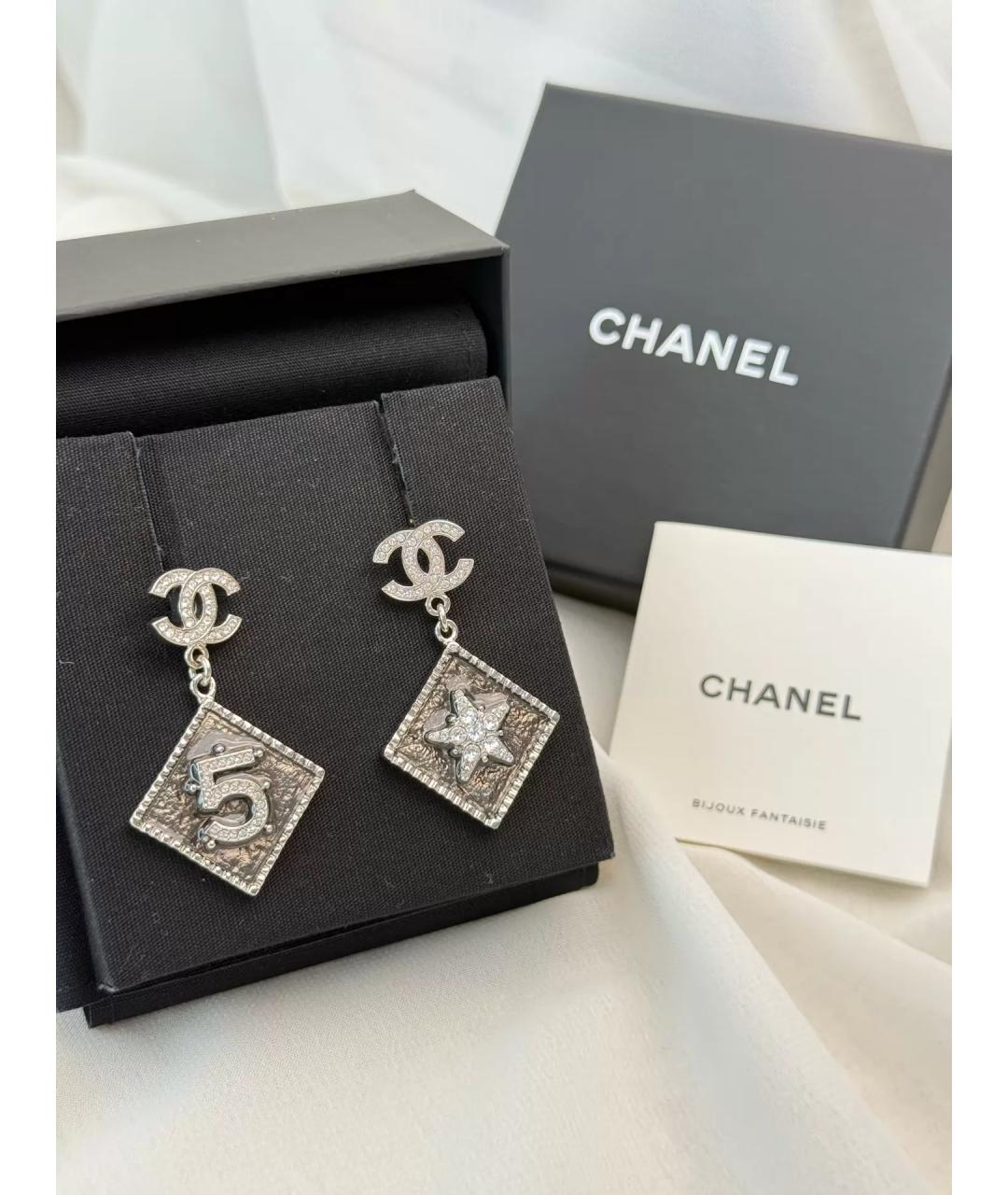 CHANEL Серебряные металлические серьги, фото 6