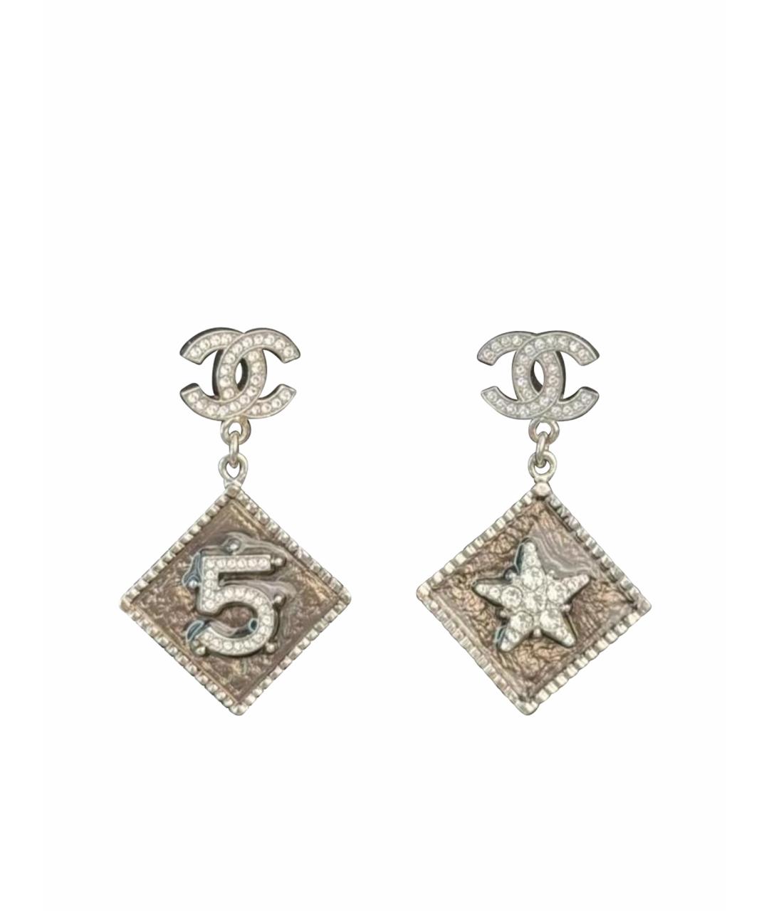 CHANEL Серебряные металлические серьги, фото 1
